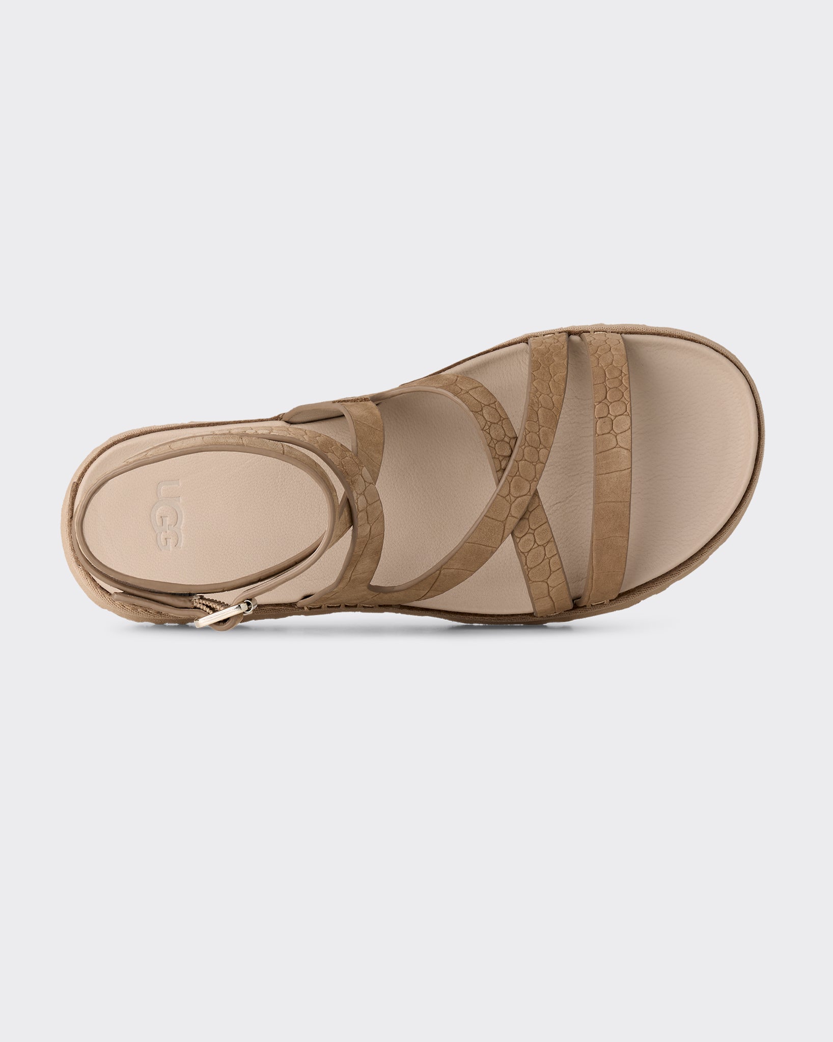 Sandal W Goldengaze Embossed Ankle Wrap Mustard Seed