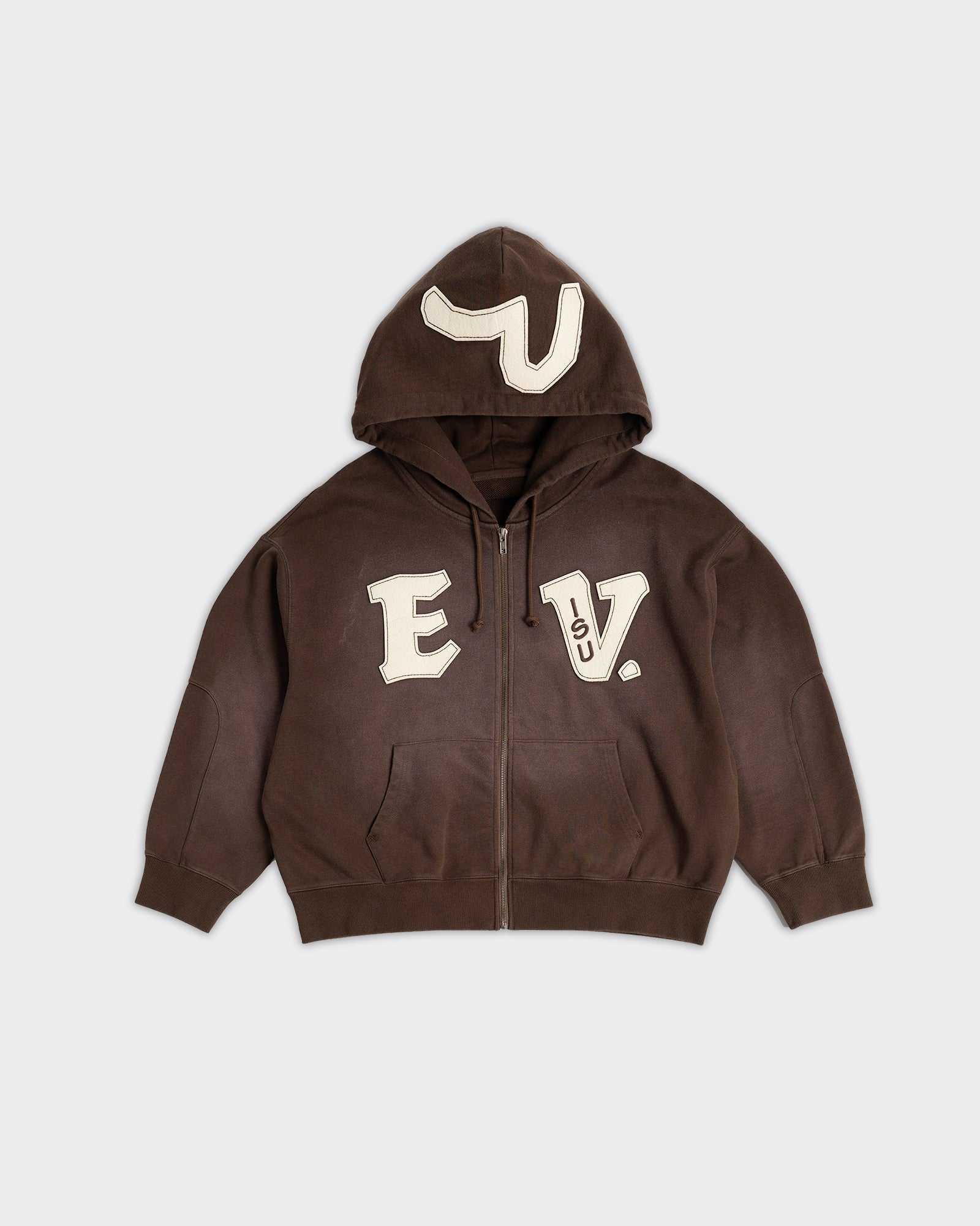 Felpa Con Cappuccio Heavy Weight Washed Marrone