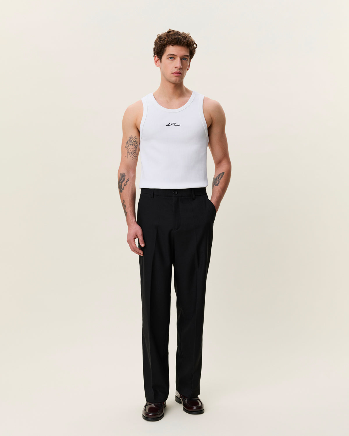 Pantaloni Brushed Twill Tailored Neri
