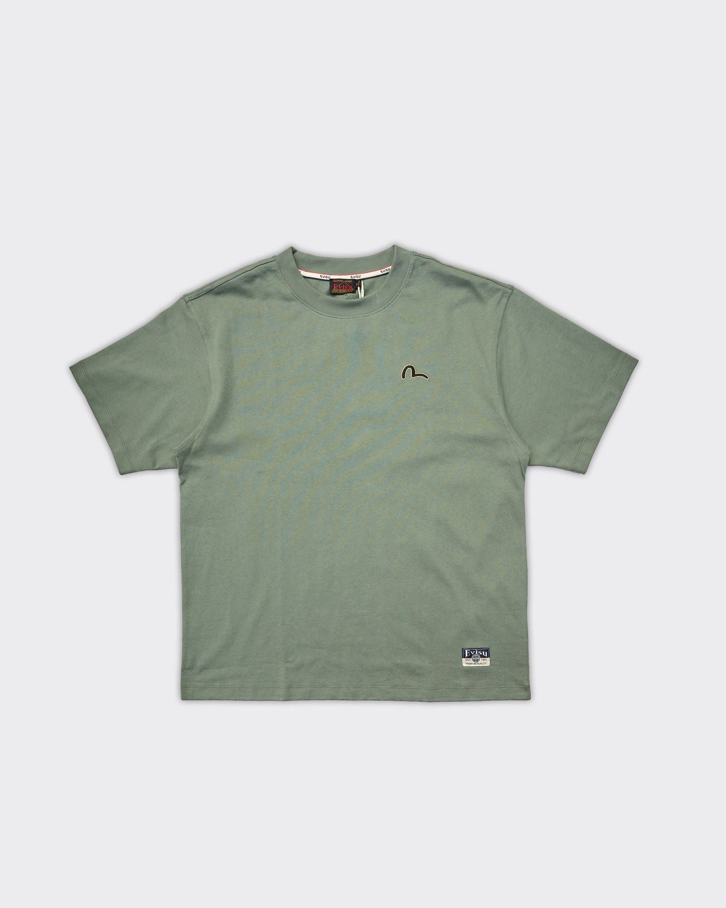 Seagull Emb & Carp Print T-Shirt Green