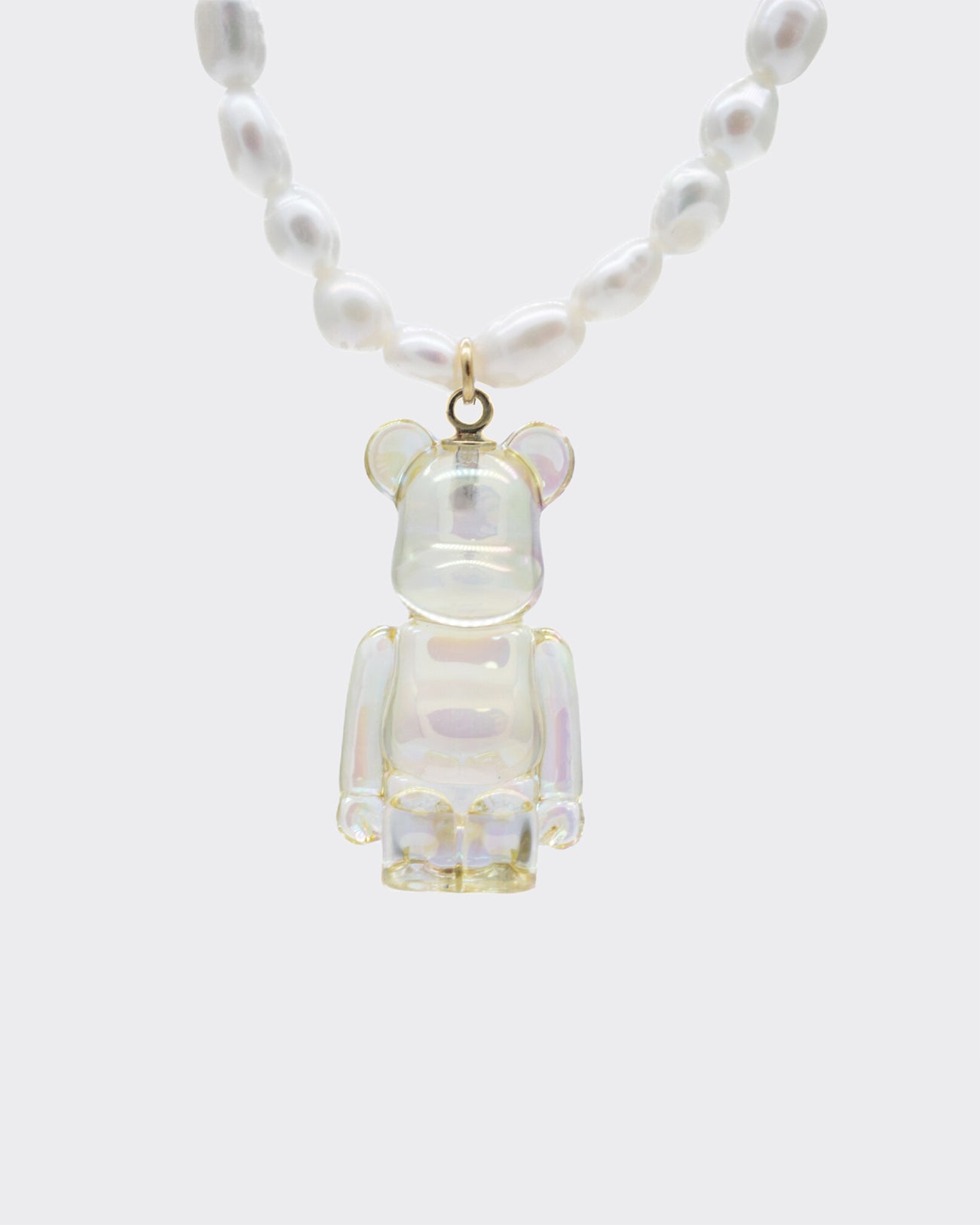 Bearbrick Charm Yellow Pearl Necklace