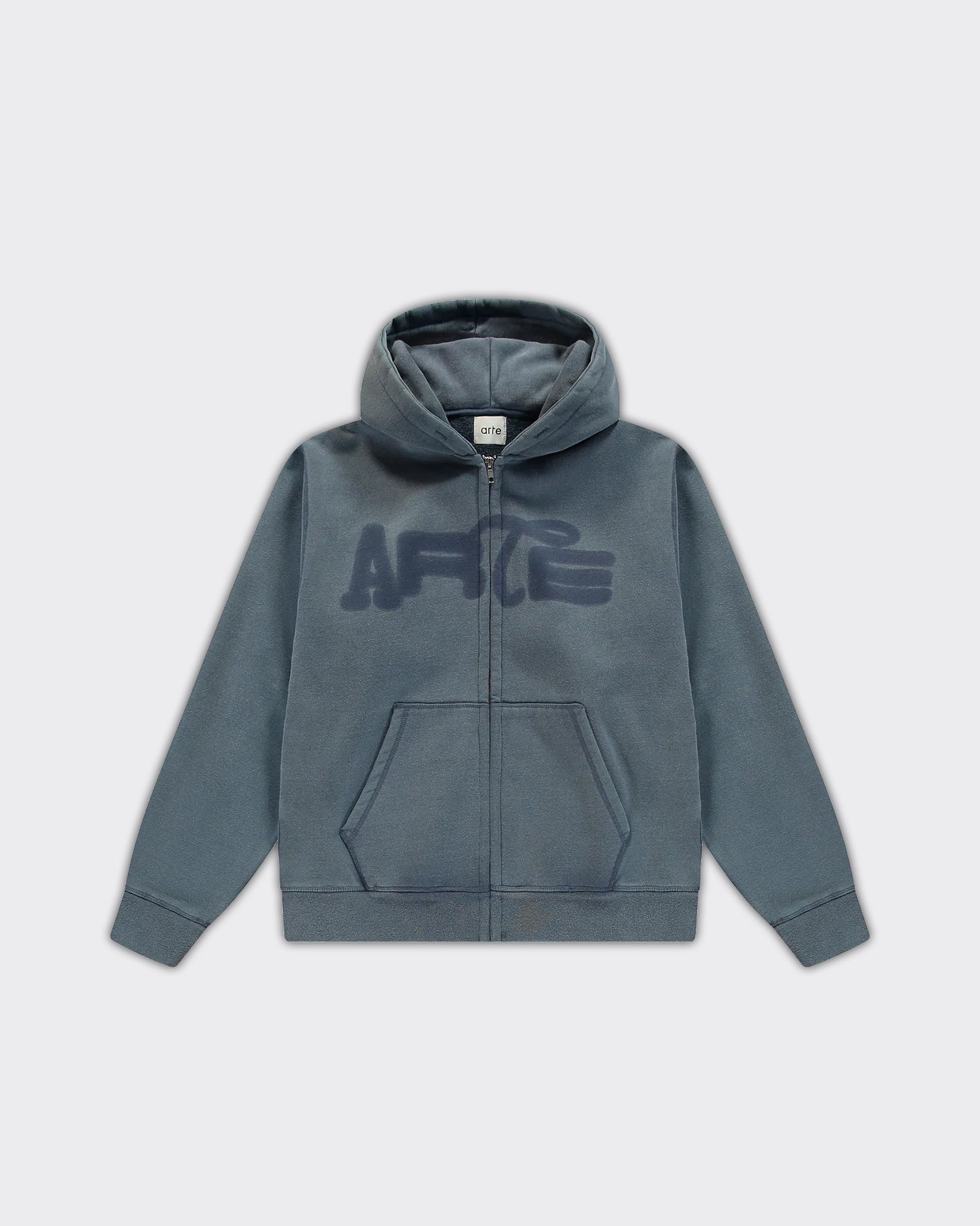 Felpa Con Cappuccio Zip Stencil Sunfade Navy