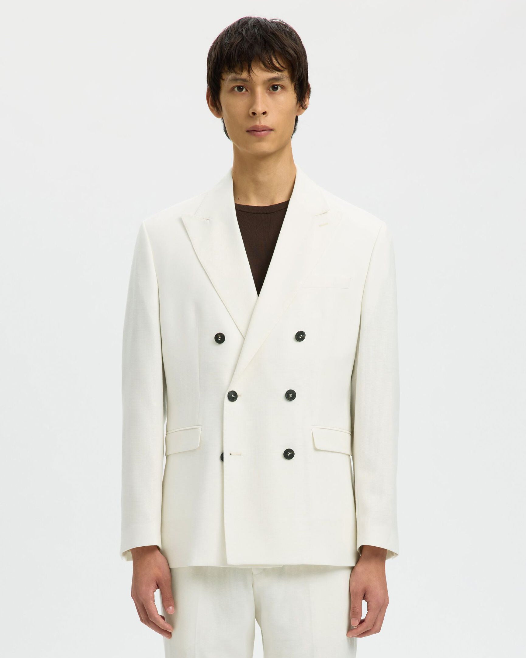 Blazer Reg Beck Wool Blend Egret