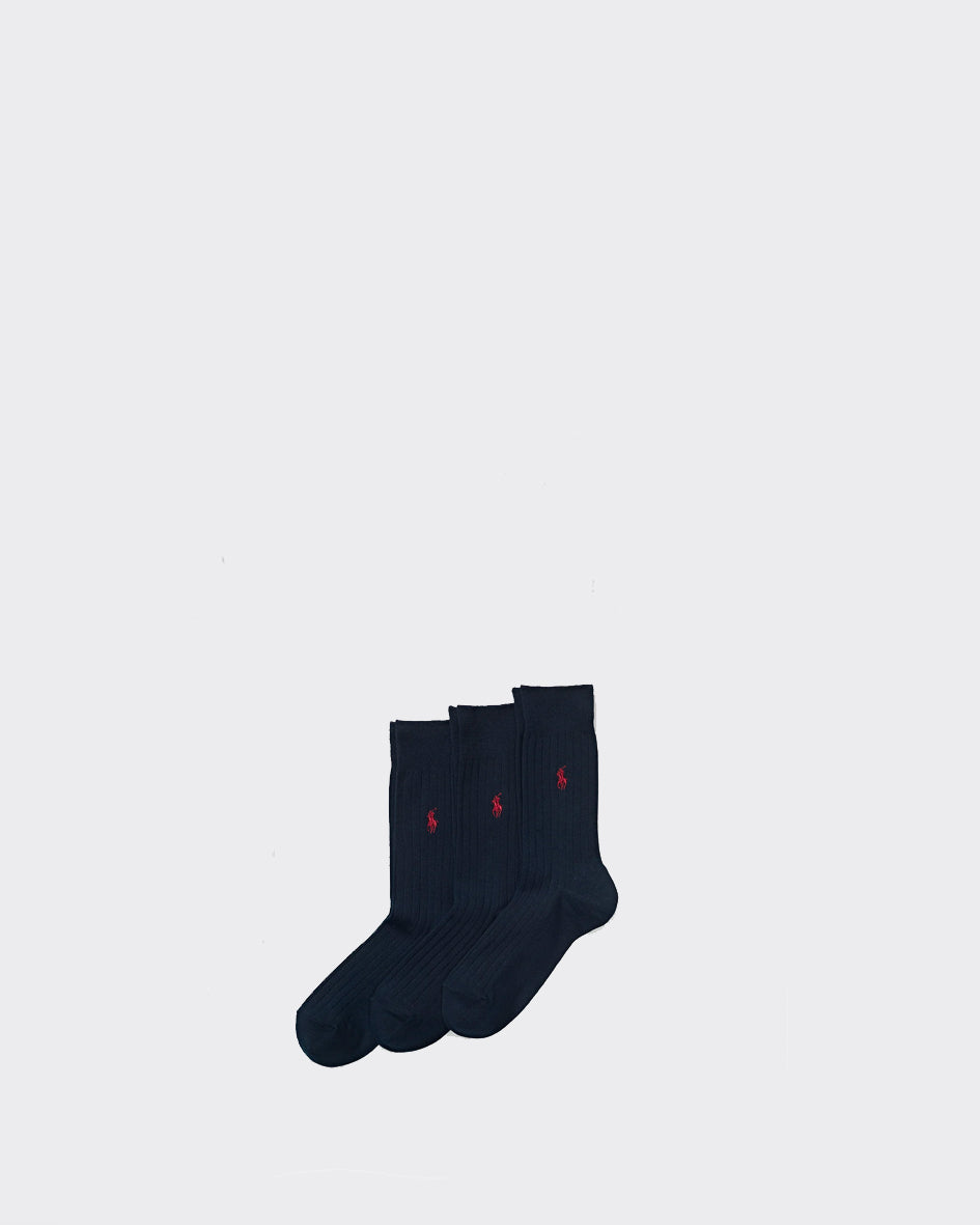 Calze Egypt Rib-Crew 3 Pack Navy