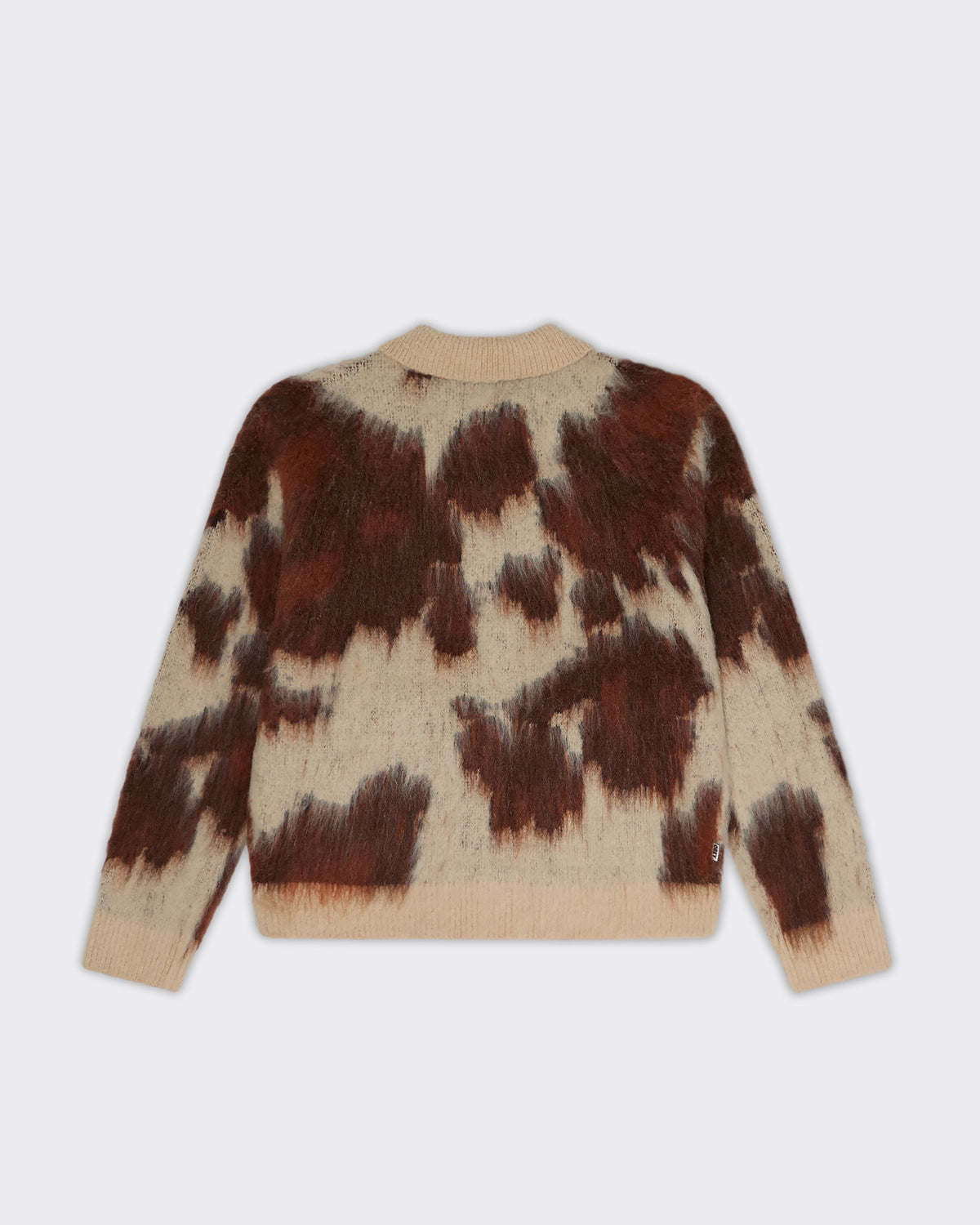 Polo Knit Half Zip Cow Pattern