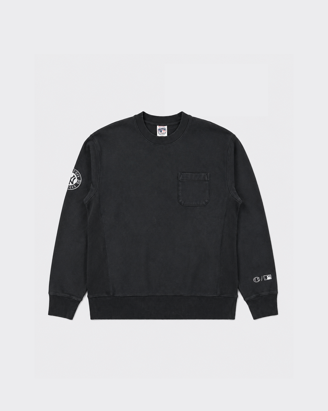 Felpa Girocollo Ny Washed Nera