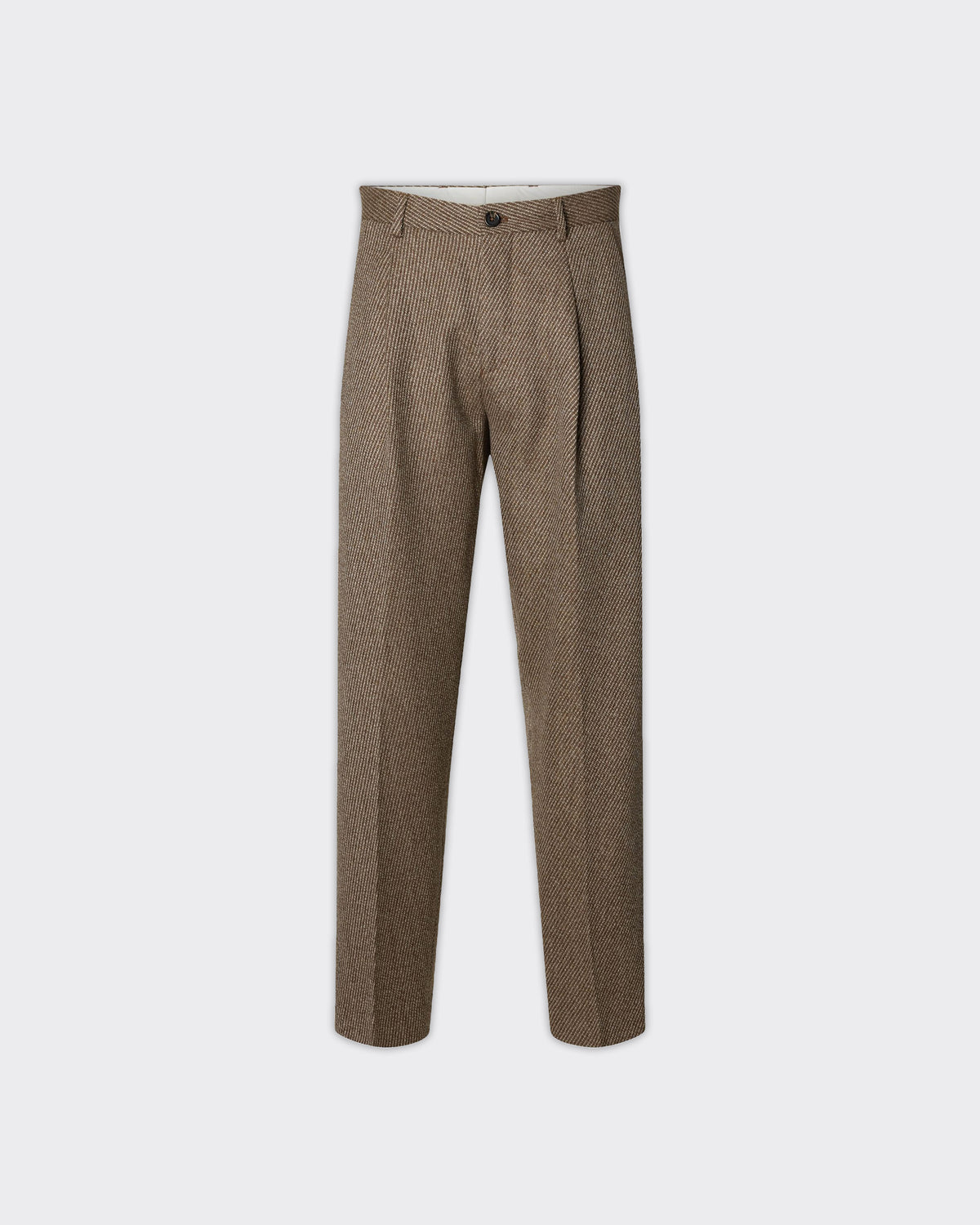 Pantalone Loose Lou Domestic Wool Twill Egret