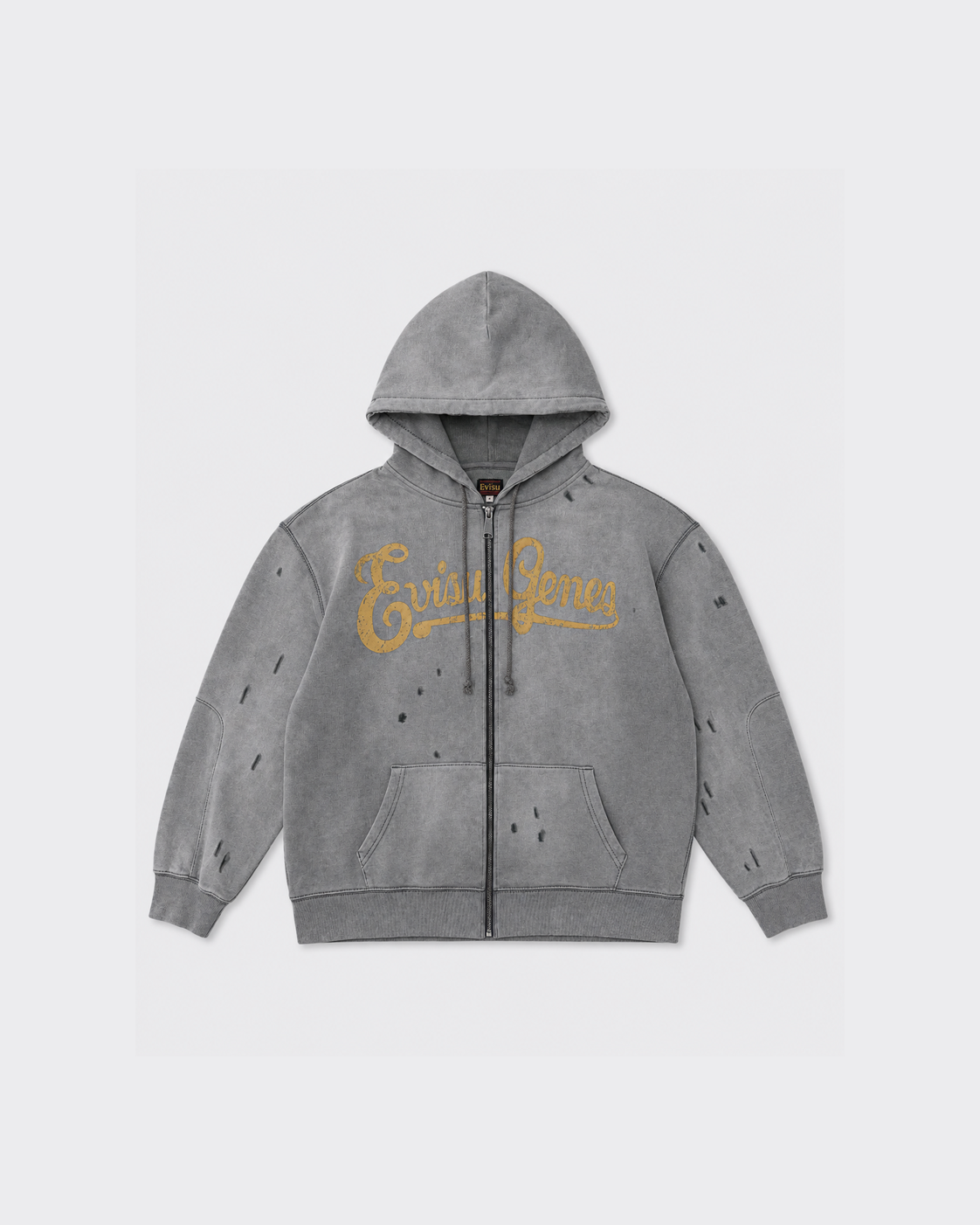 Felpa Con Cappuccio Genes Logo Zip-Up Grigia