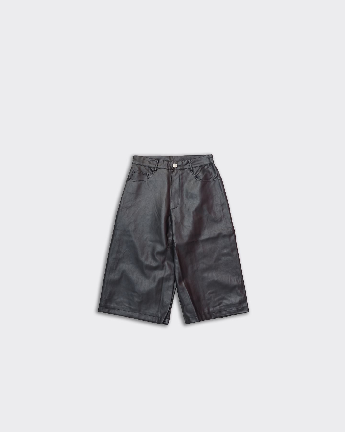 Breacher Black Leather Shorts