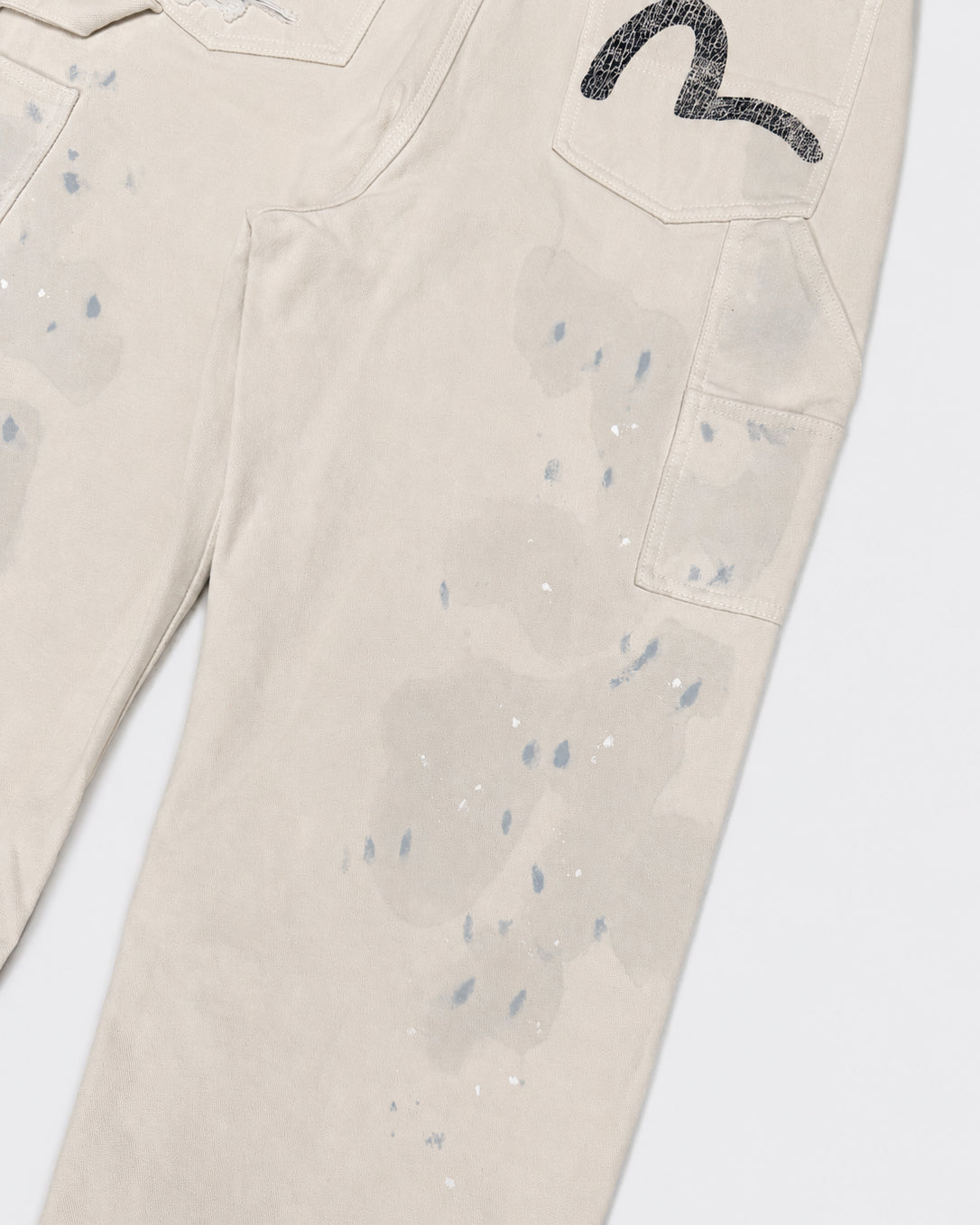 Pantaloni Distressed Double Knee Bianchi
