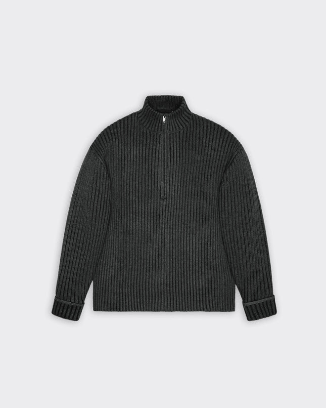 Knit Half Zip Sapa Grigio Scuro/Nero