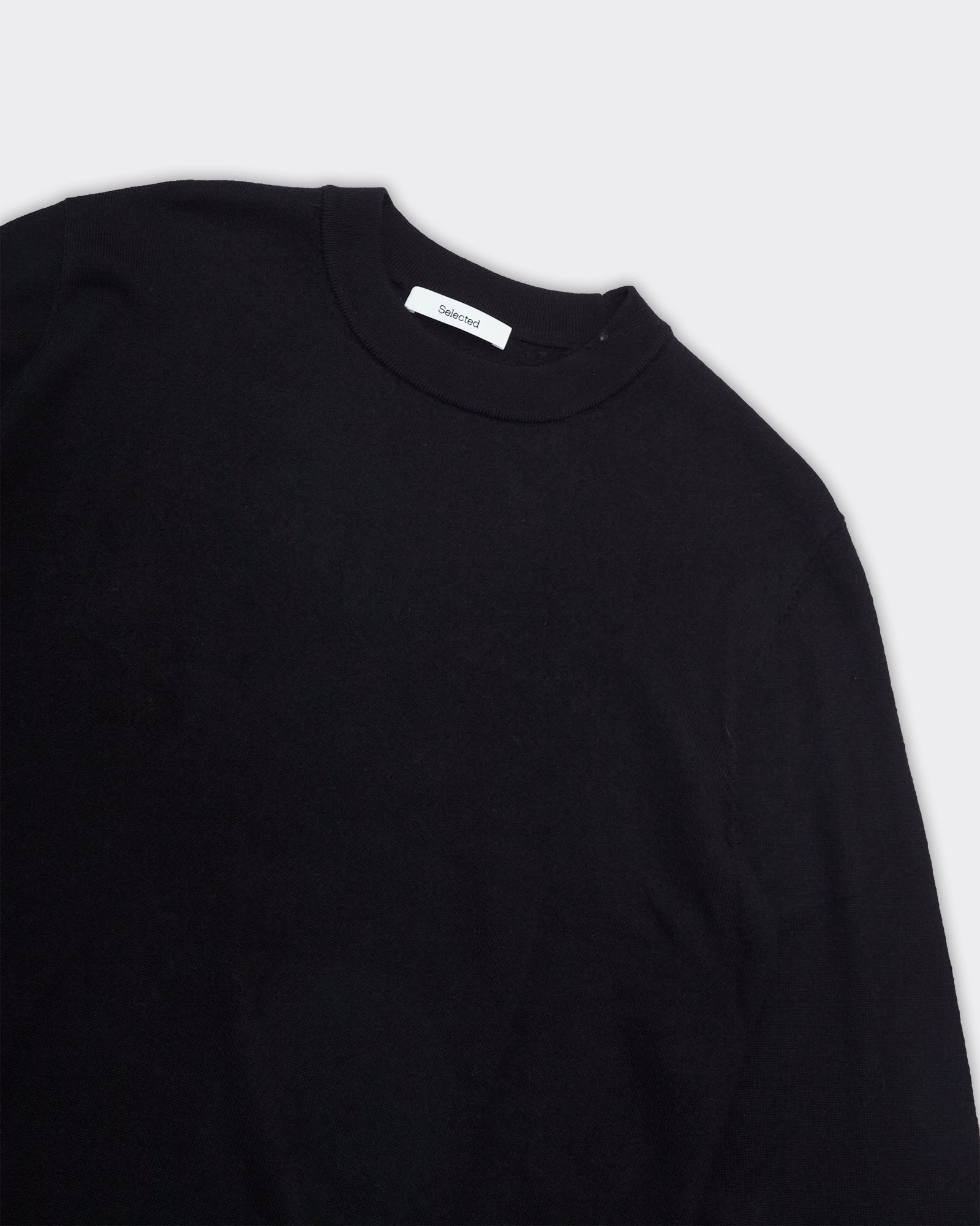 Maglione Relaxed Tray Merino Brushed Nero