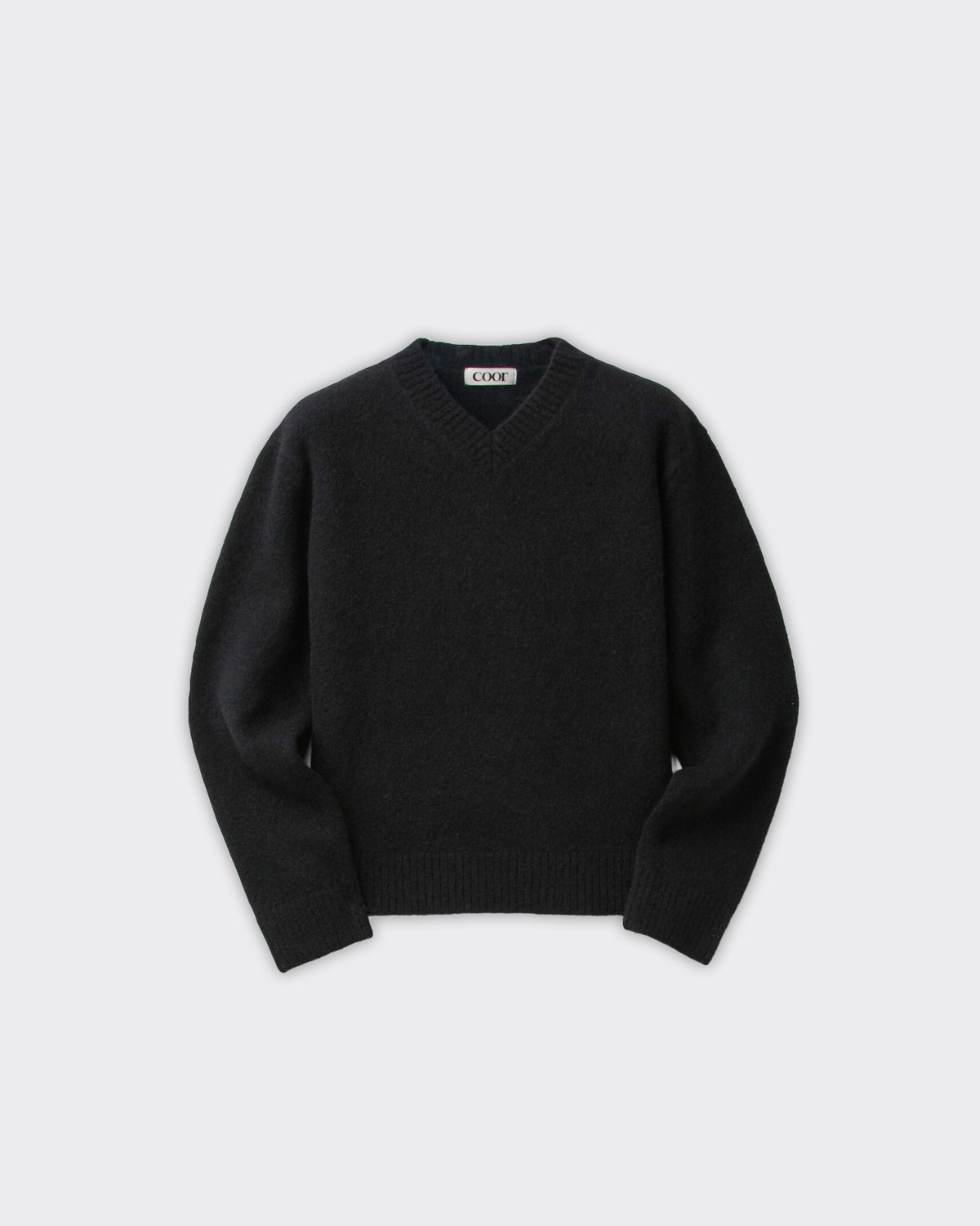 Maglione Wool Blend Hairy V-Neck Nero
