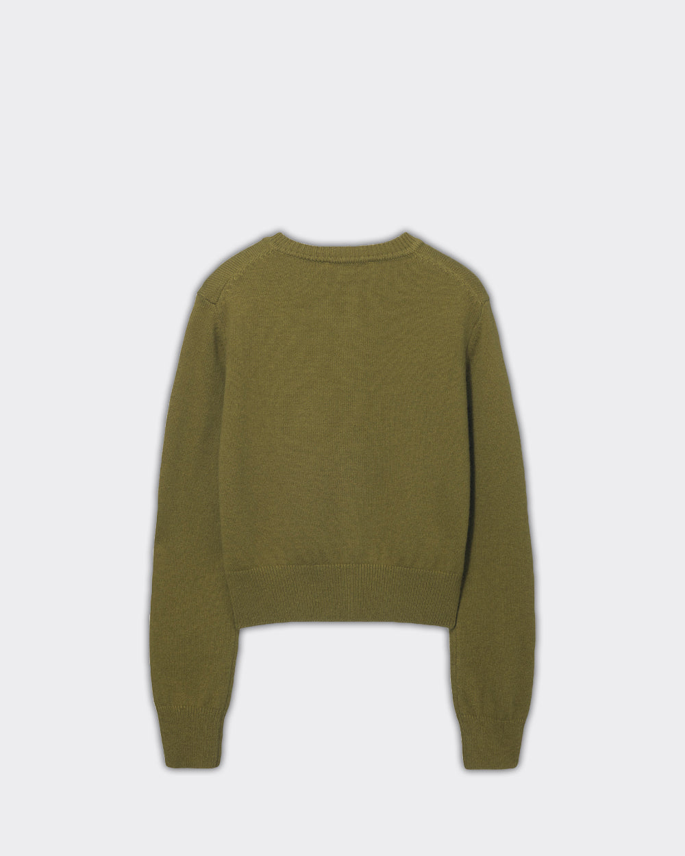 Cardigan Knit Crewneck Olive