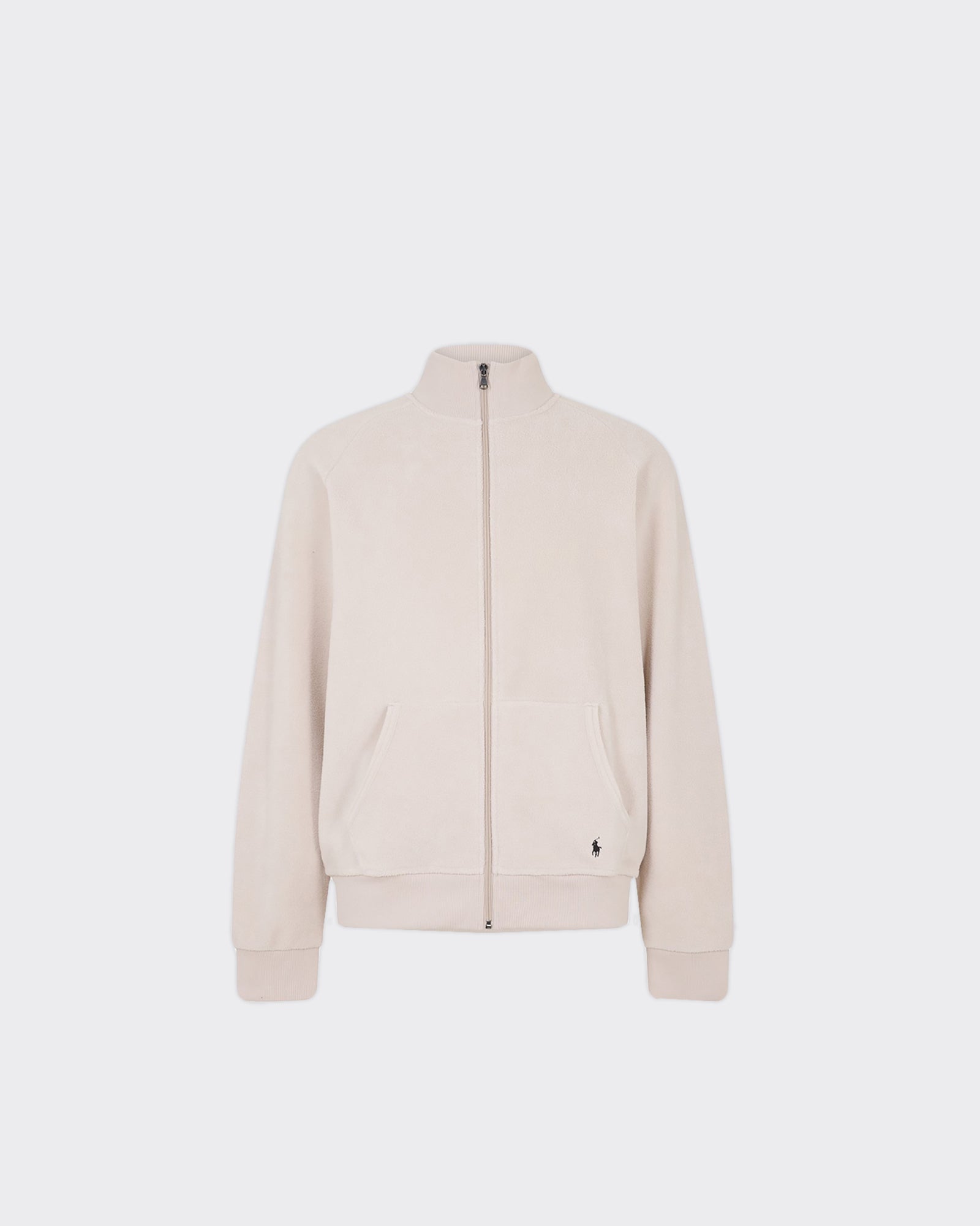 Felpa Pile Zip Mock Khaki Stone