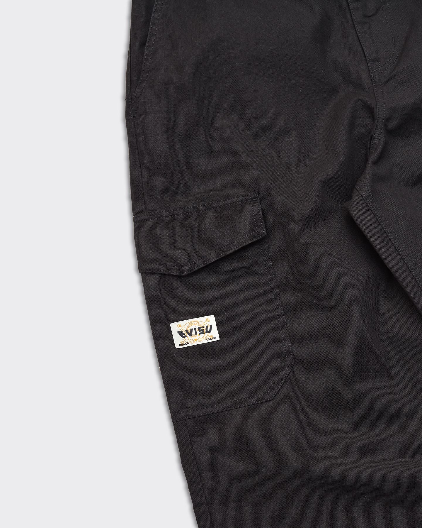 Evisu & Hand Brush Daicock Print Trousers Black