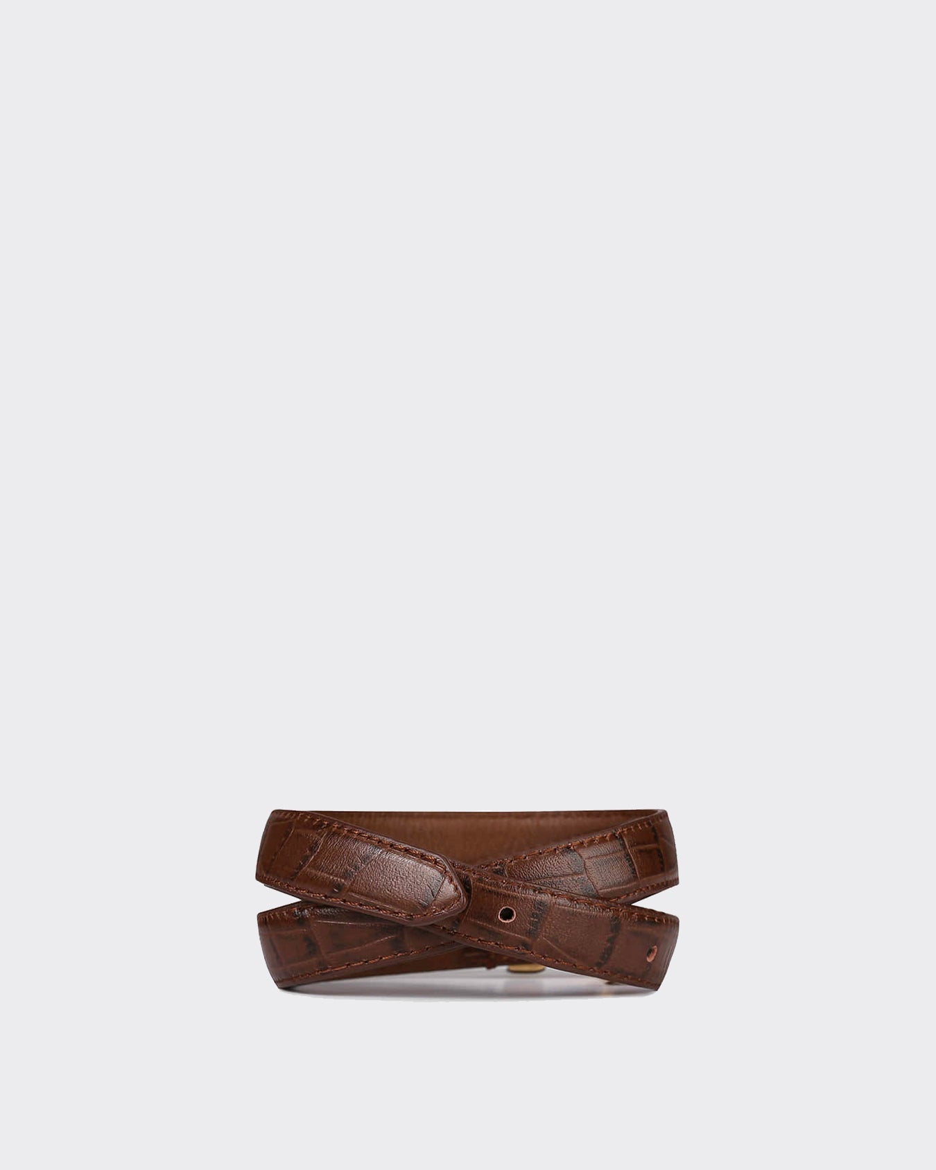 Cintura Crocodile Pattern Marrone