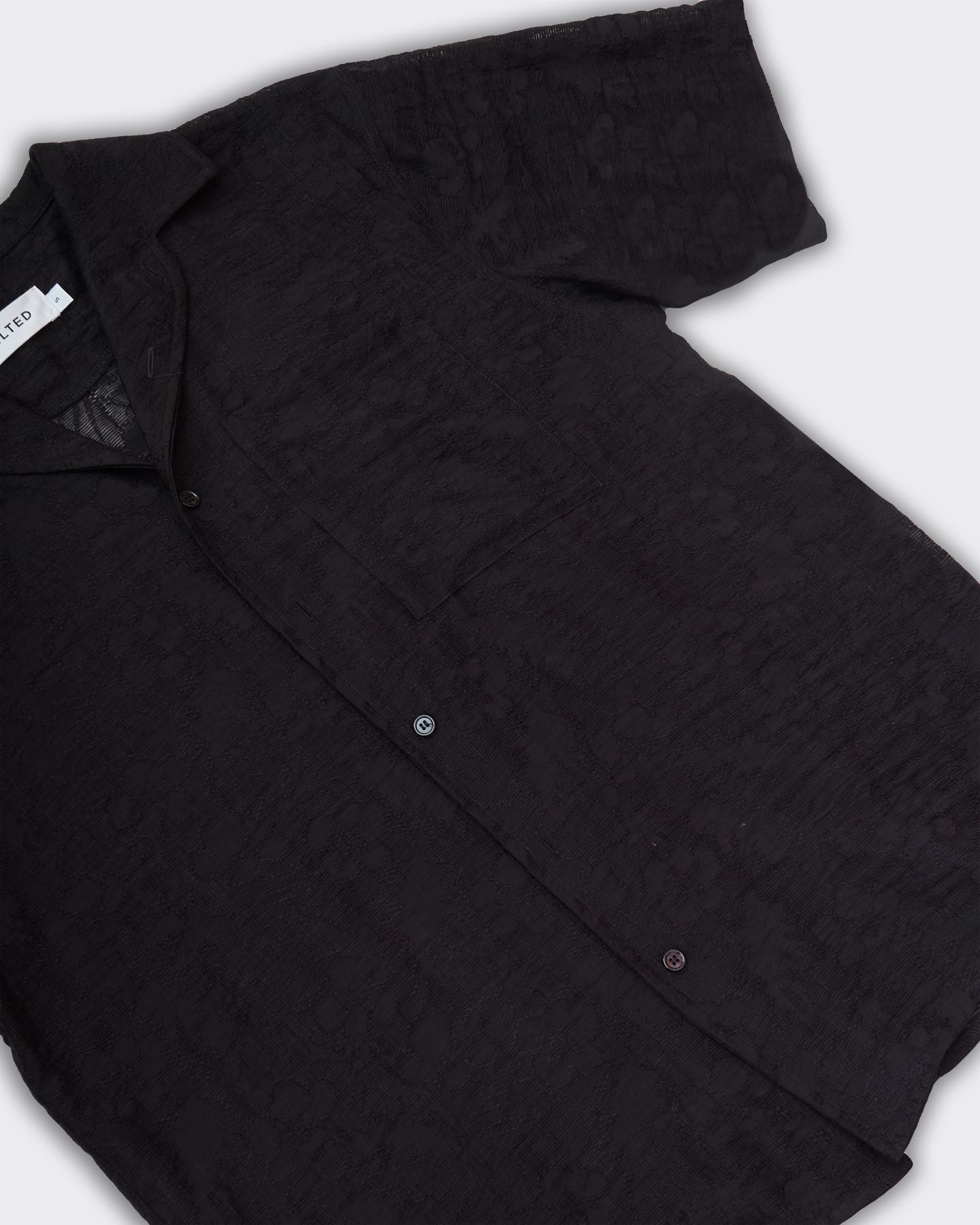 Black Flower Jacquard Baja Shirt