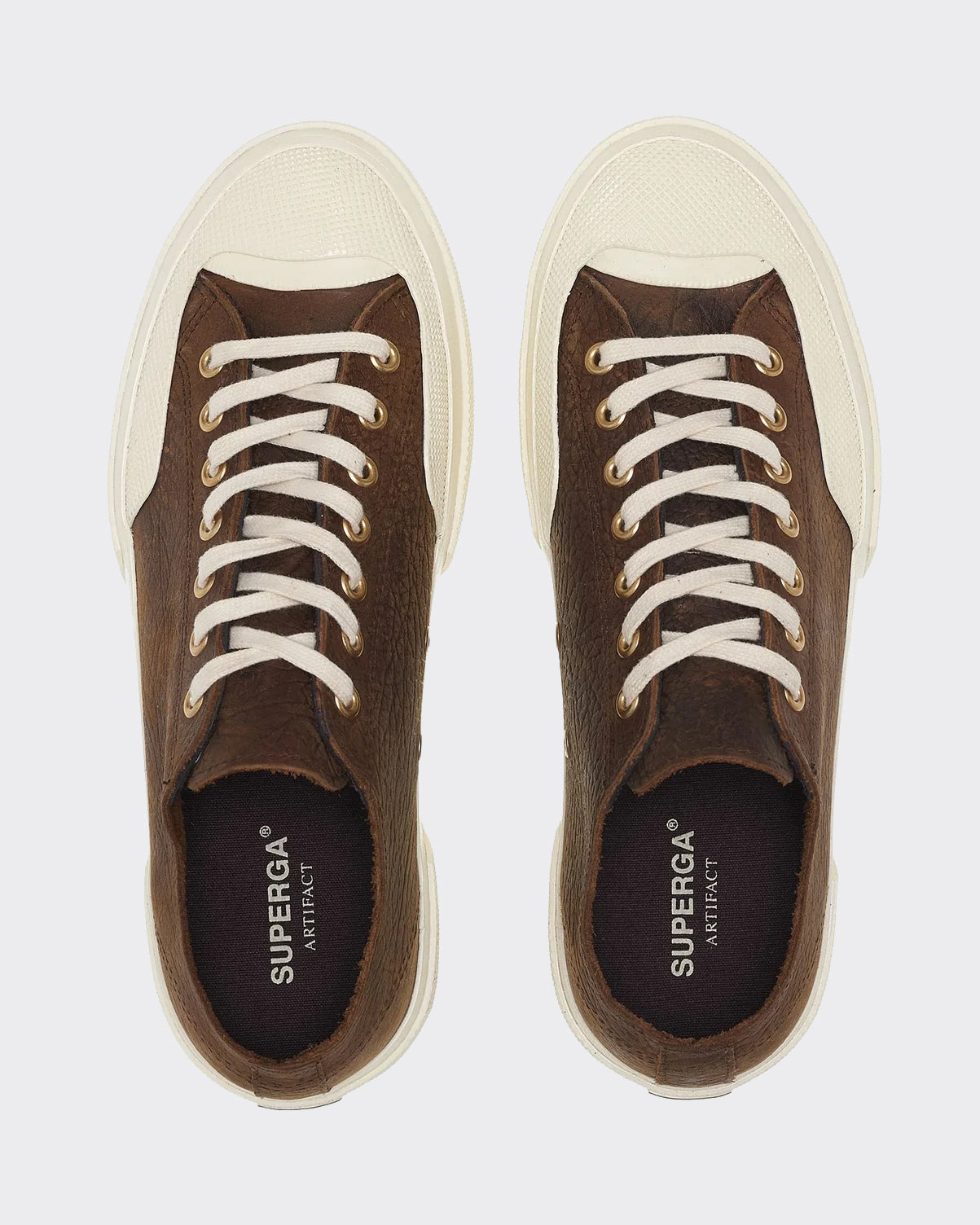 Sneakers 2432 Works Elephant Tumbled Leather Umber Marrone/Off-White