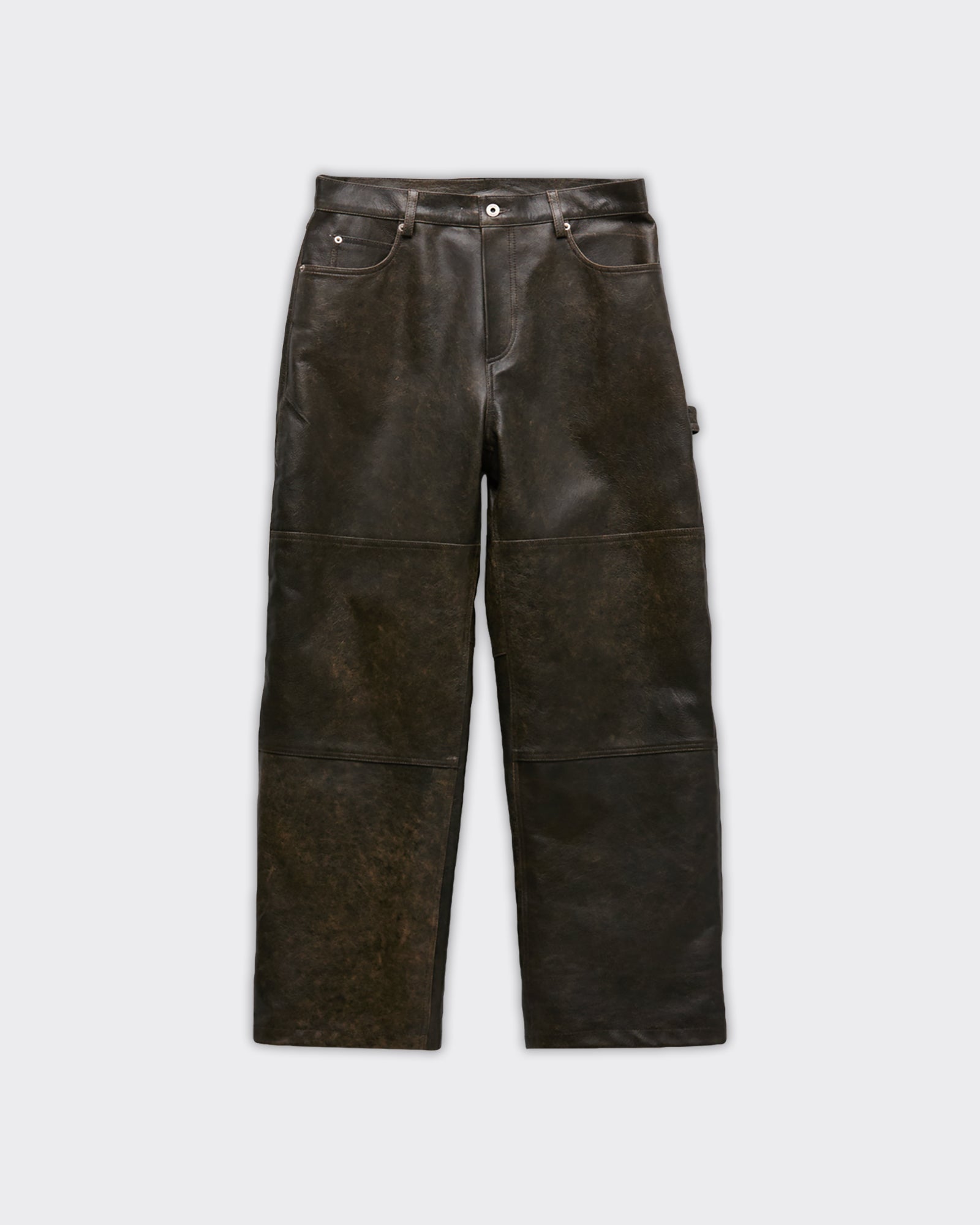 Pantalone Leather Double Knee Melange Marrone