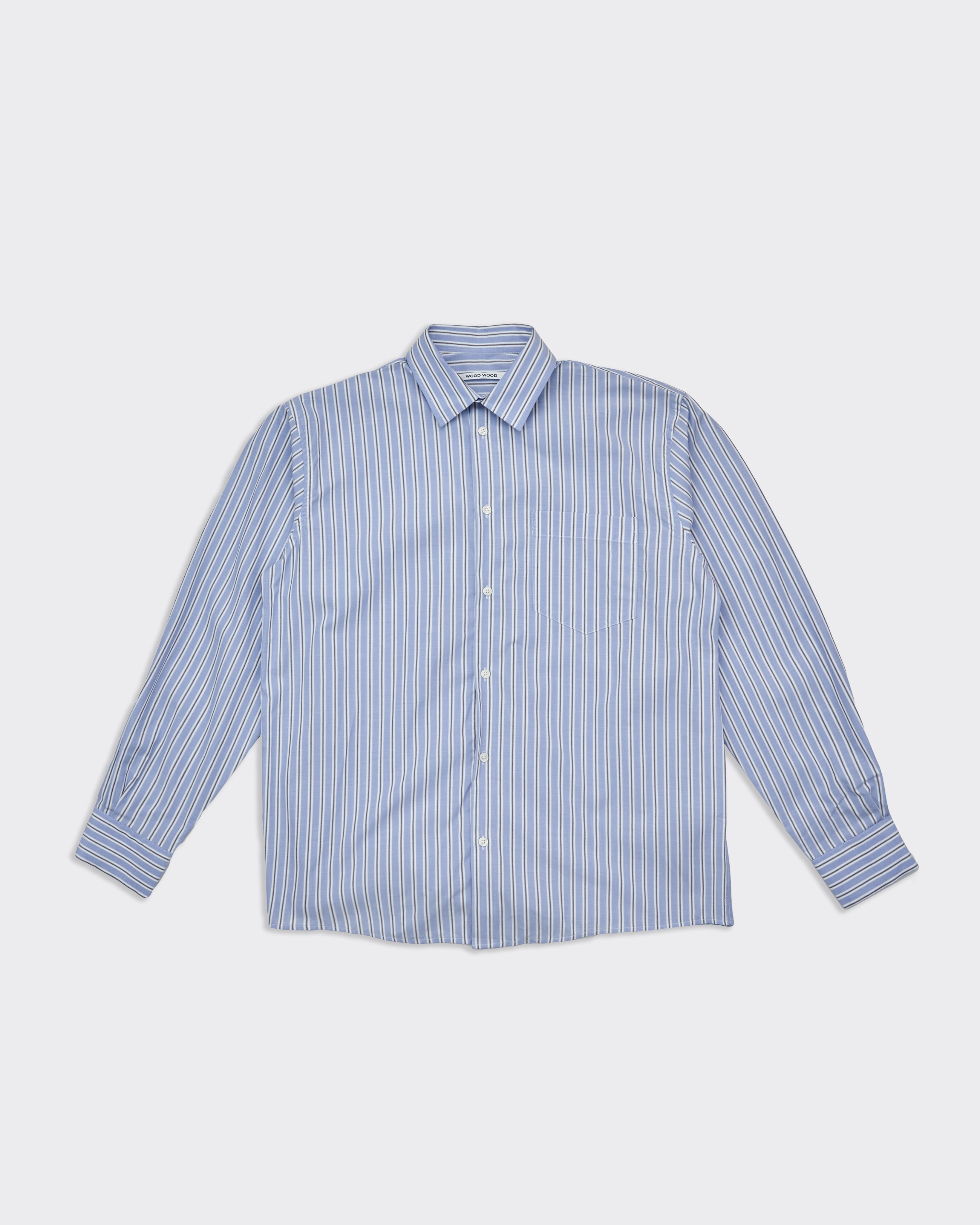 Nico Poplin Azure Stripes shirt