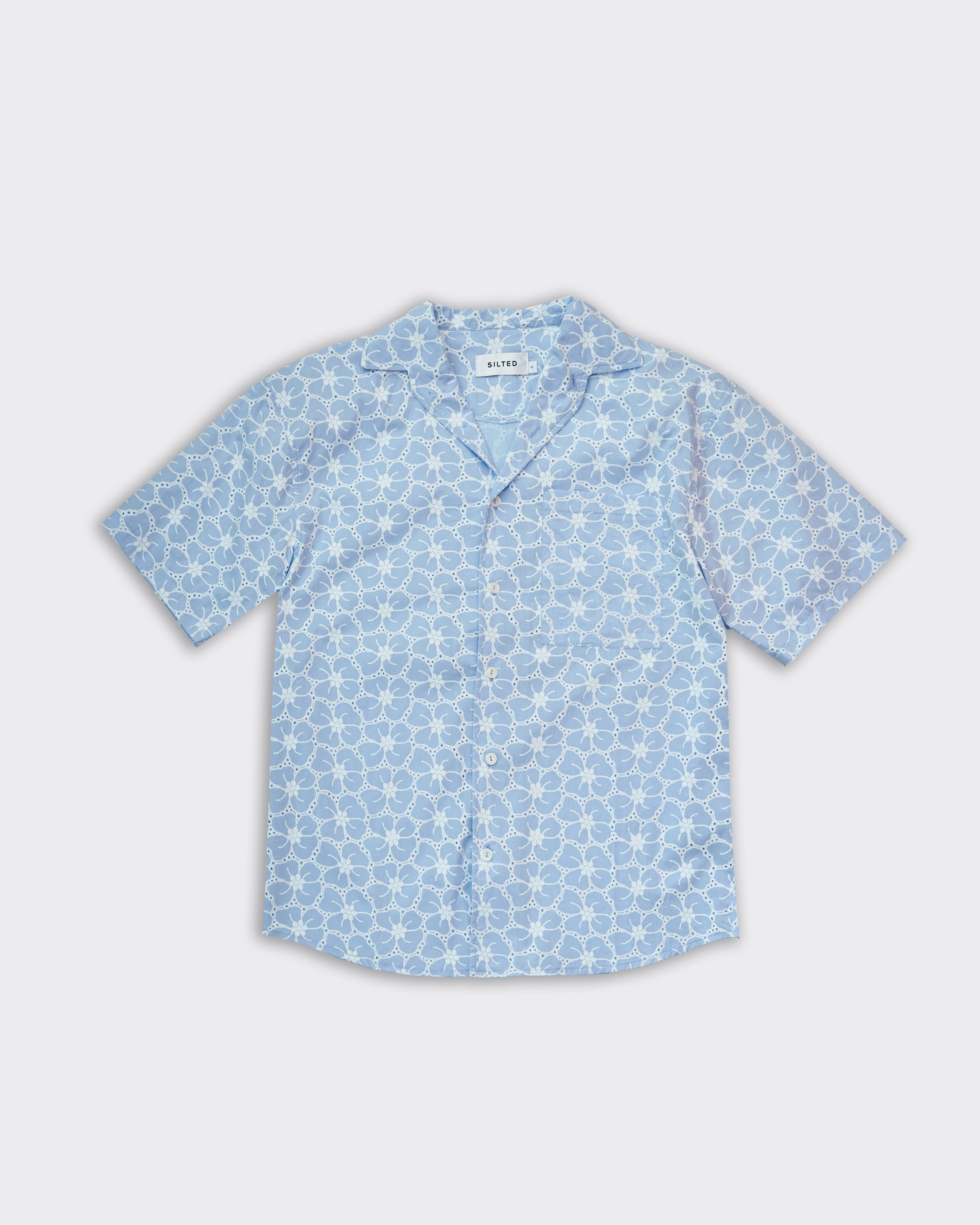 Blue Hibiscus Baja Shirt