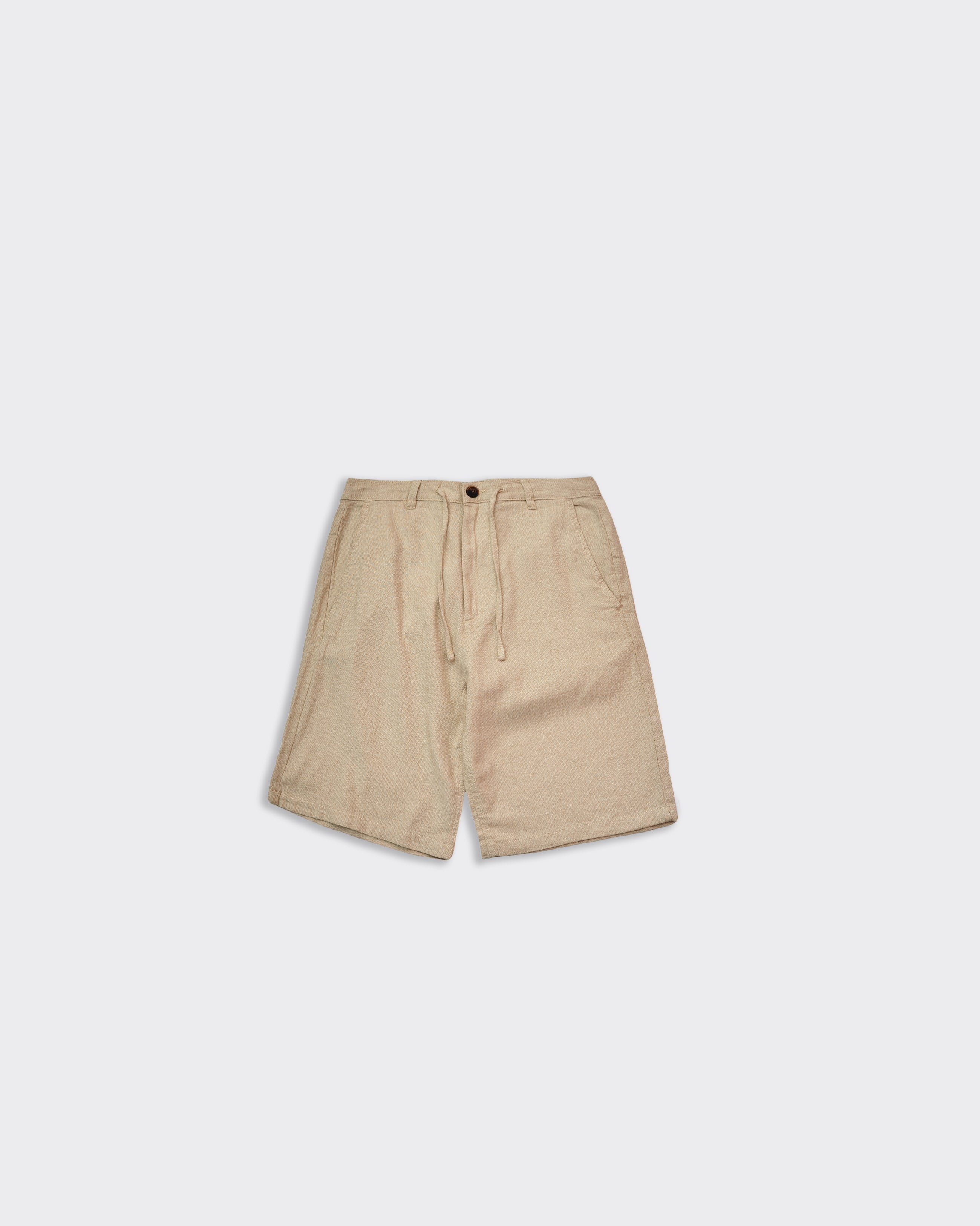 Linen Brody Beige Bermuda Shorts