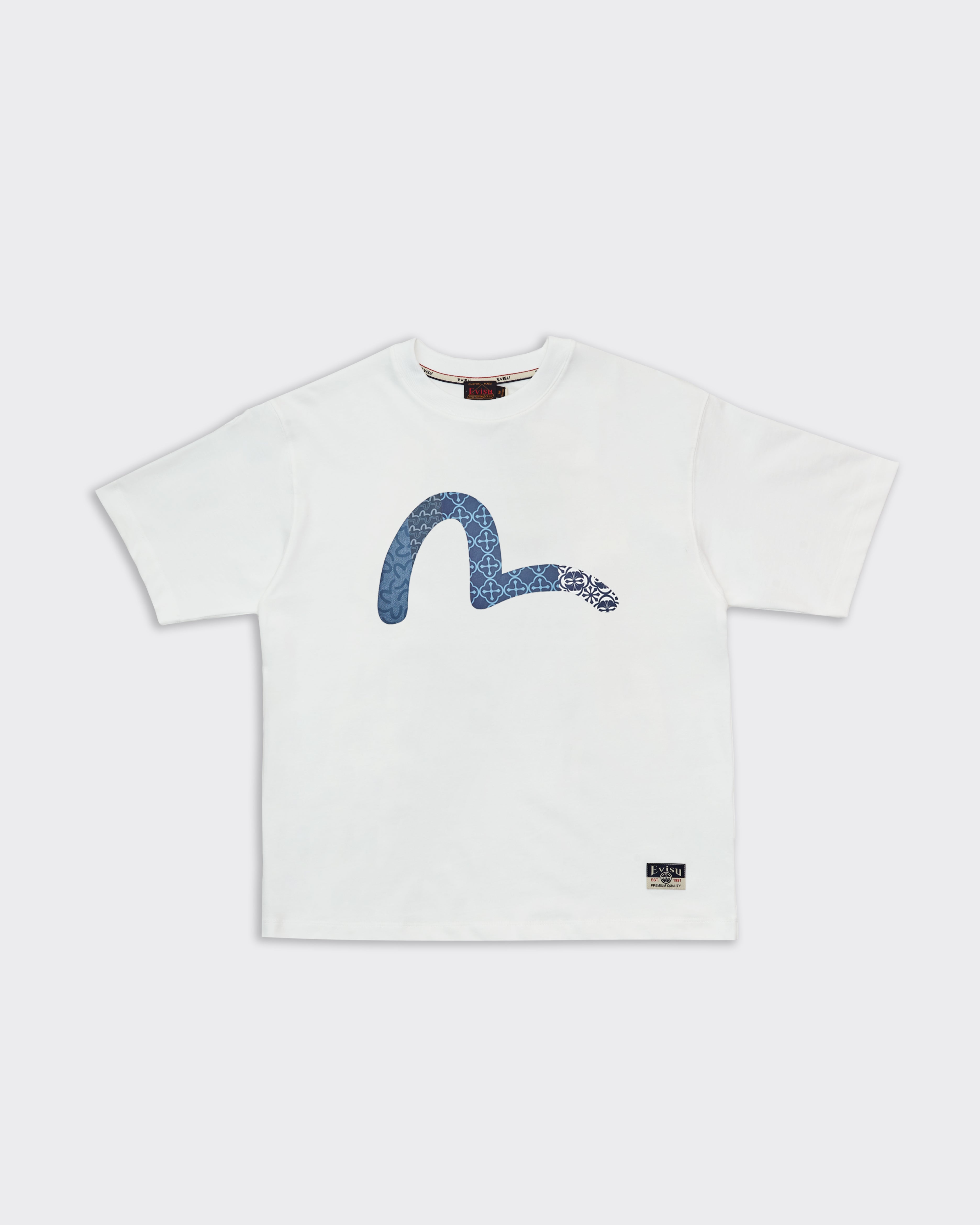 T-Shirt Seagull Print & Pins Bianca