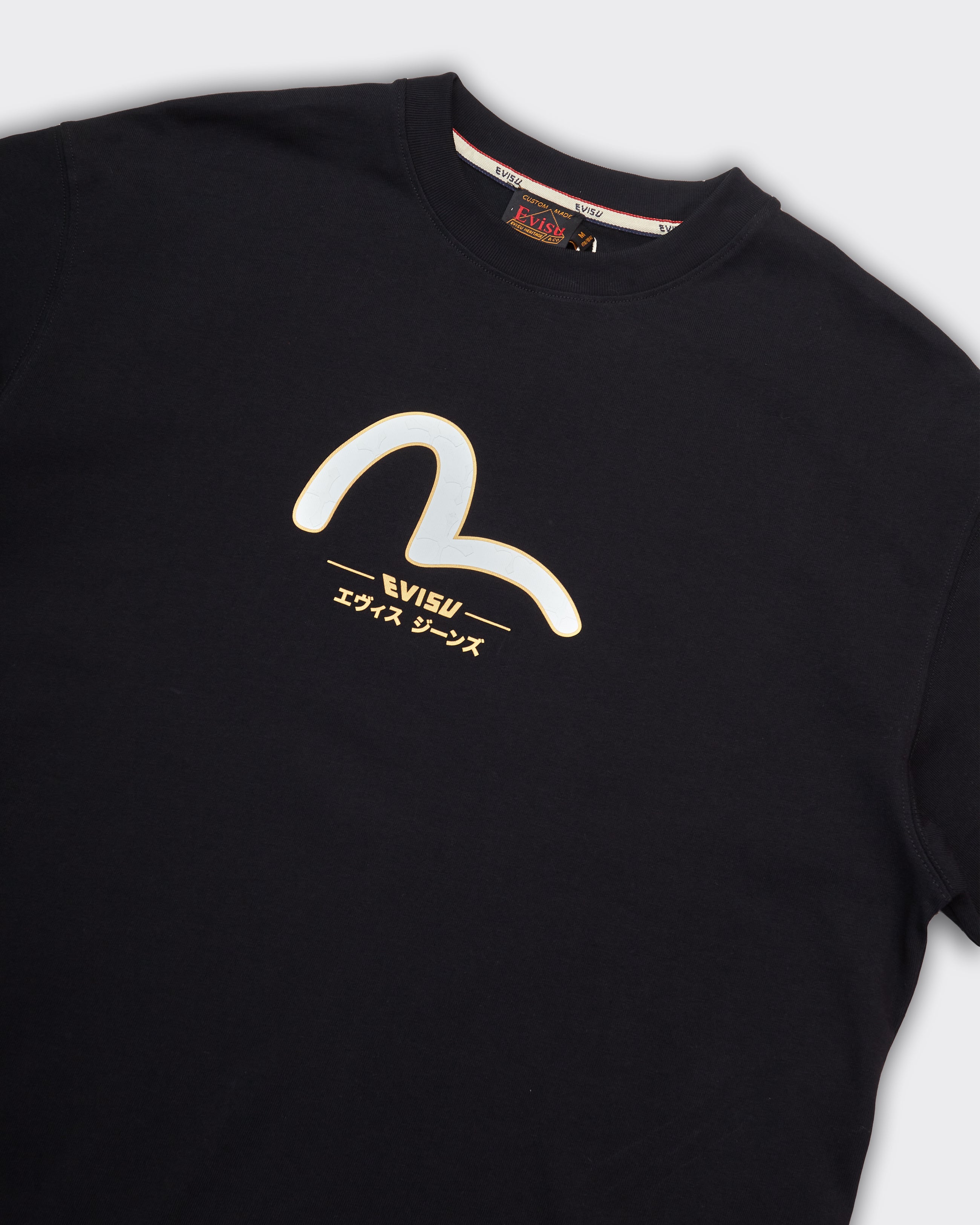 T-Shirt Seagull Daicock & Kamon Gold Nera