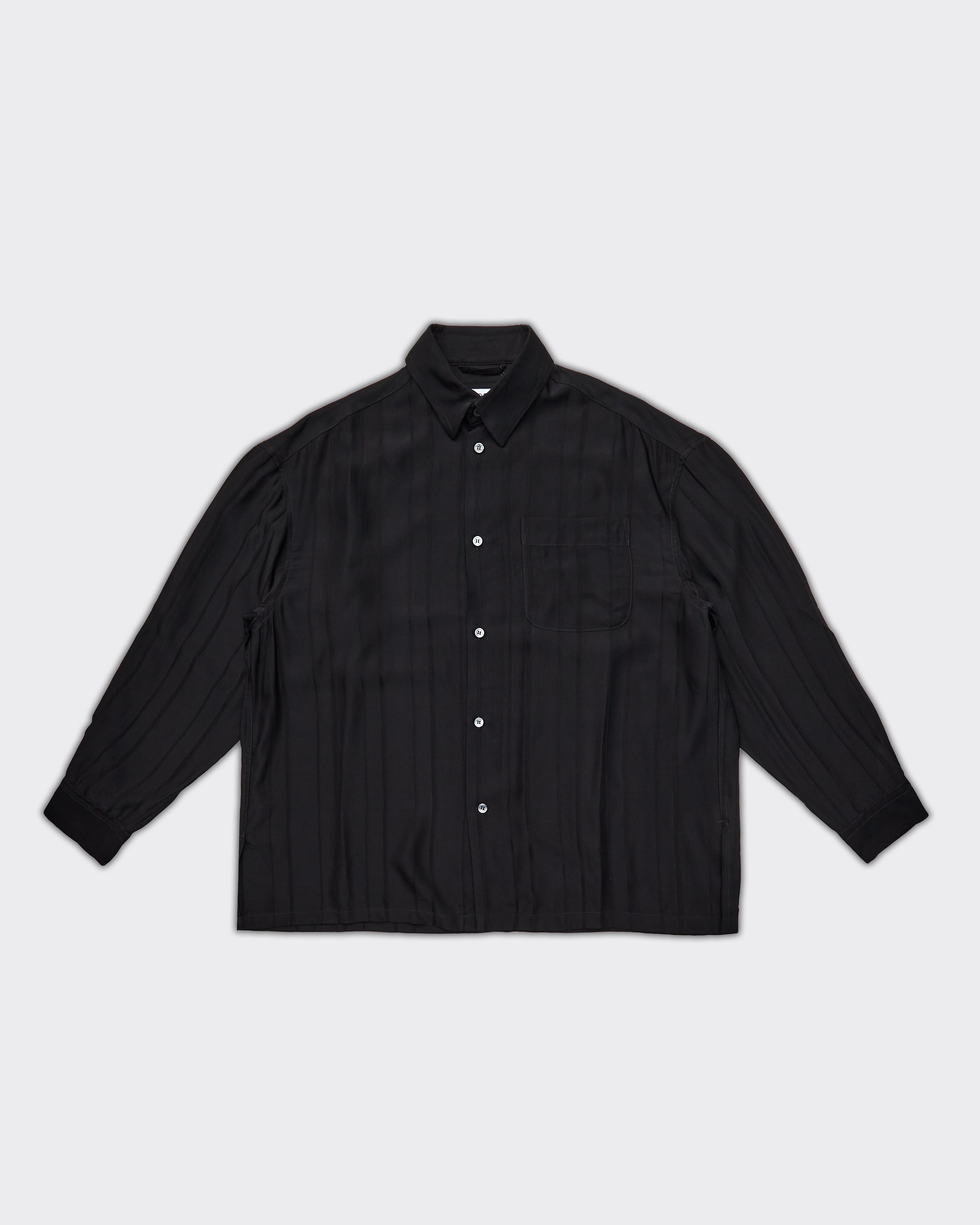 Slit Stripes Shirt Black