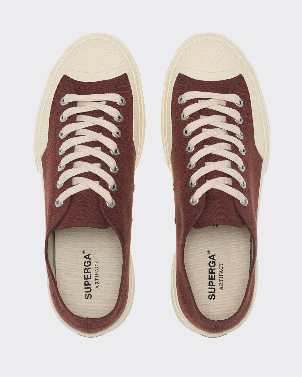 Sneakers 2432 Works Low Cut Canvas Brown/Off-White