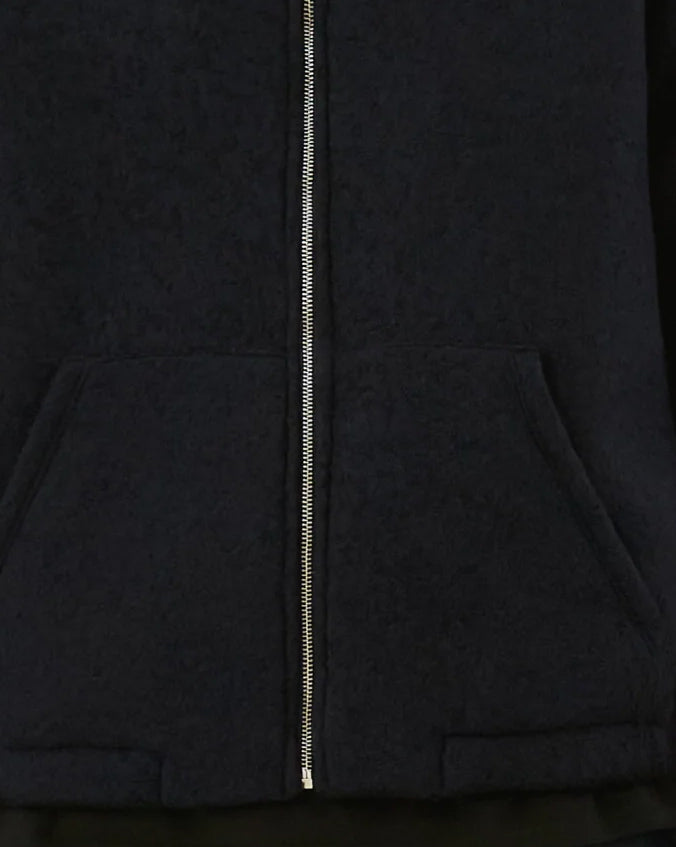 Giacca Hooded Wool Navy