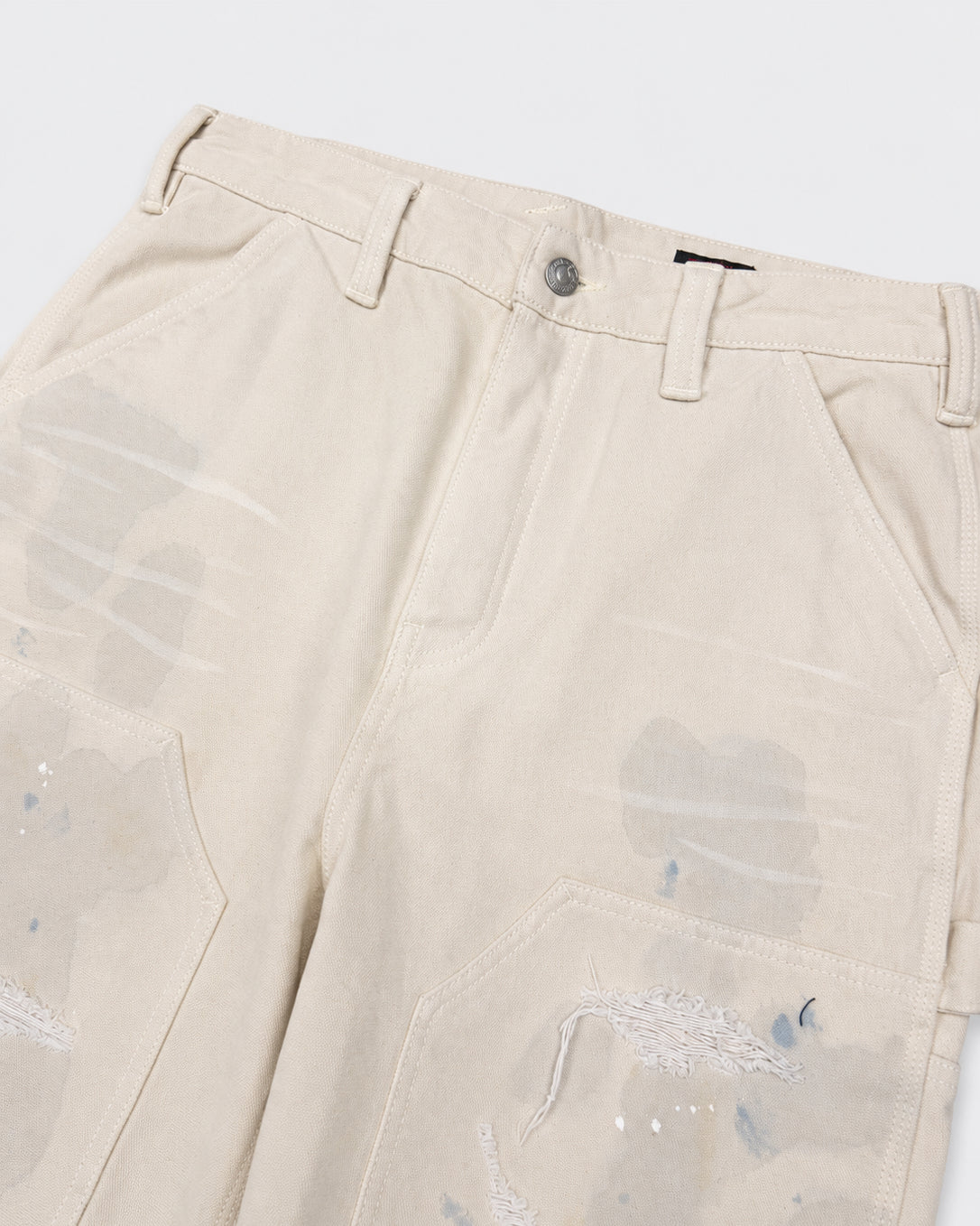 Pantaloni Distressed Double Knee Bianchi