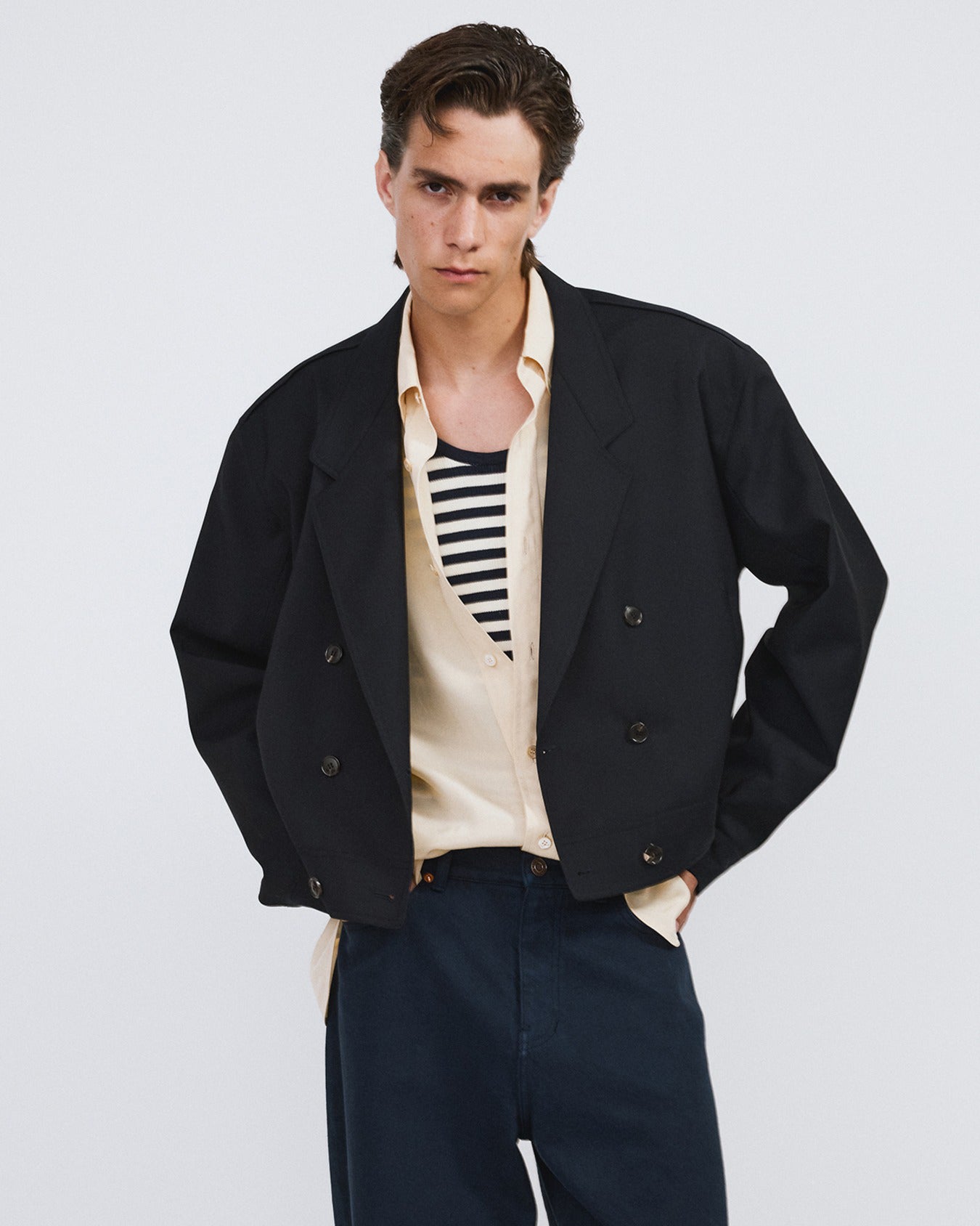 Blazer Short Double Breasted Dark Navy