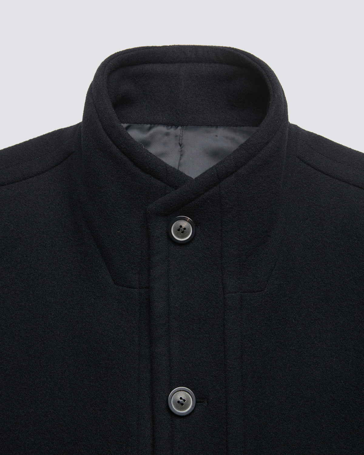Cappotto Virgin Wool High-Neck Nero