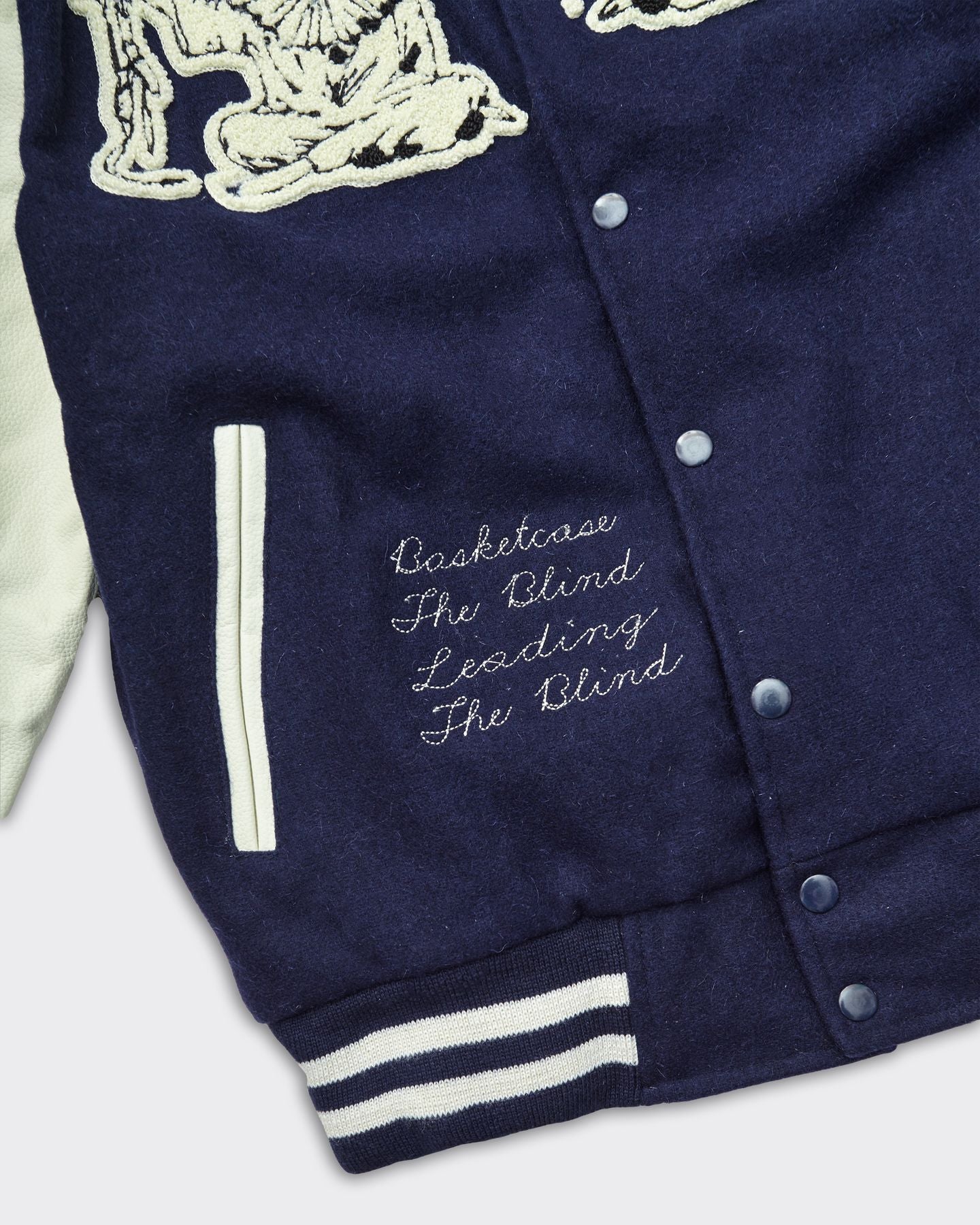 Varsity Letterman Puppet Jacket Navy Blue