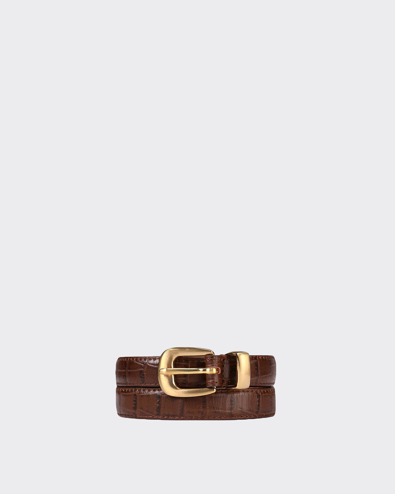 Cintura Crocodile Pattern Marrone