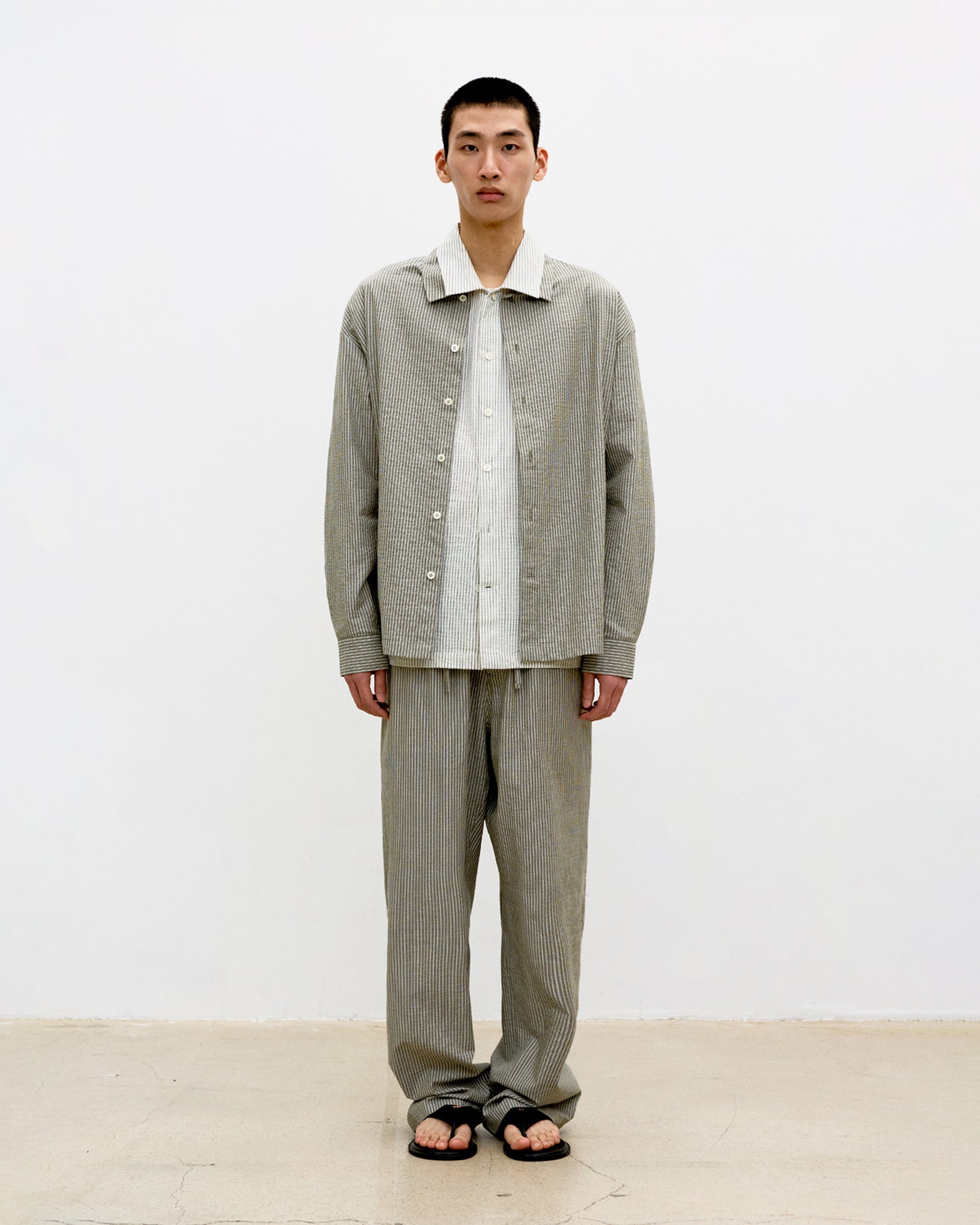 Camicia Louge Stripe Cotton Khaki