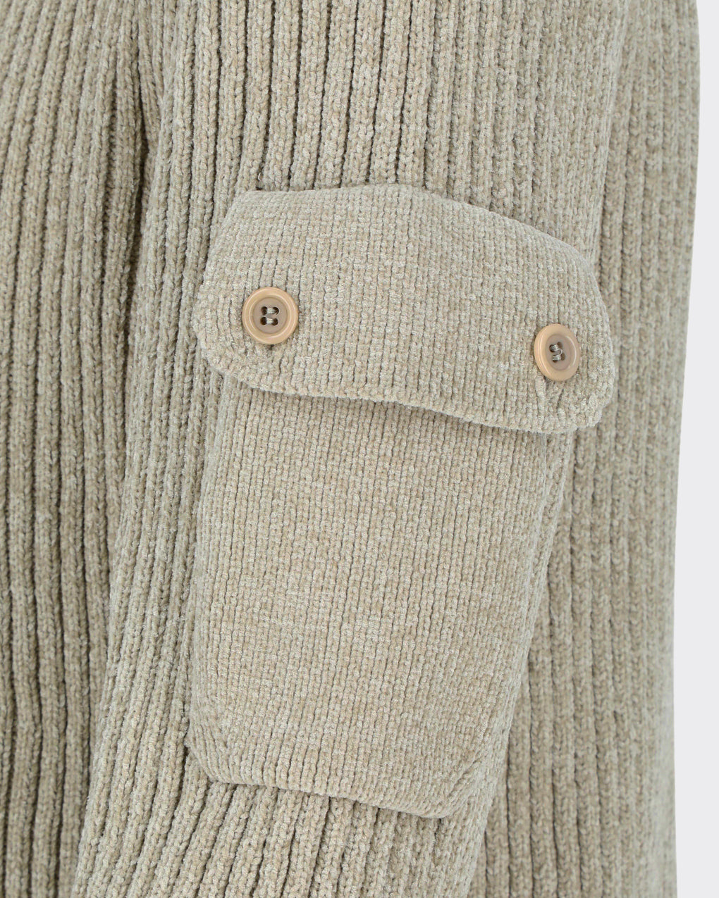 Maglione Ribbed Velvet Knit Beige