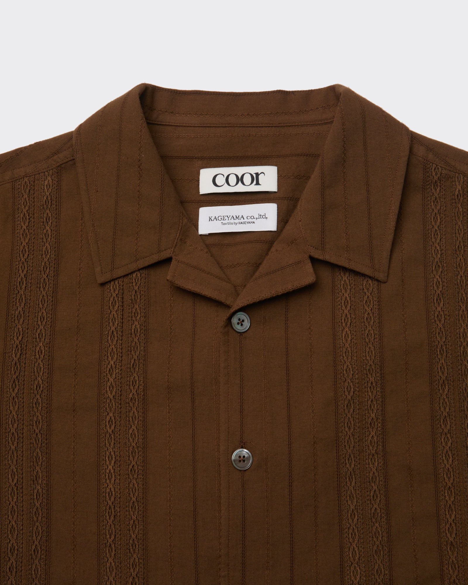 Camicia SS Guayabera Marrone