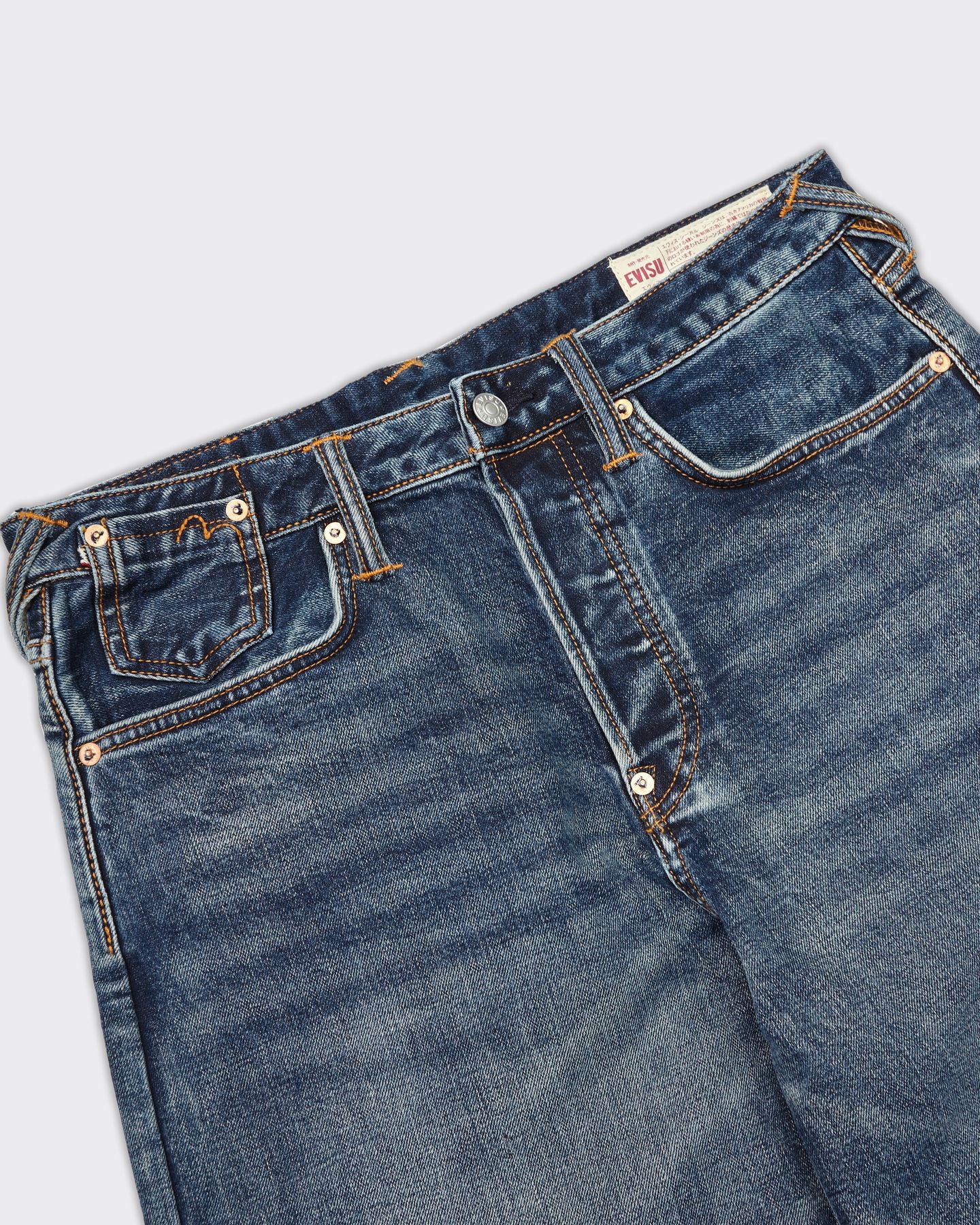 Evisu & Slot Embroidery Denim Blue Jeans