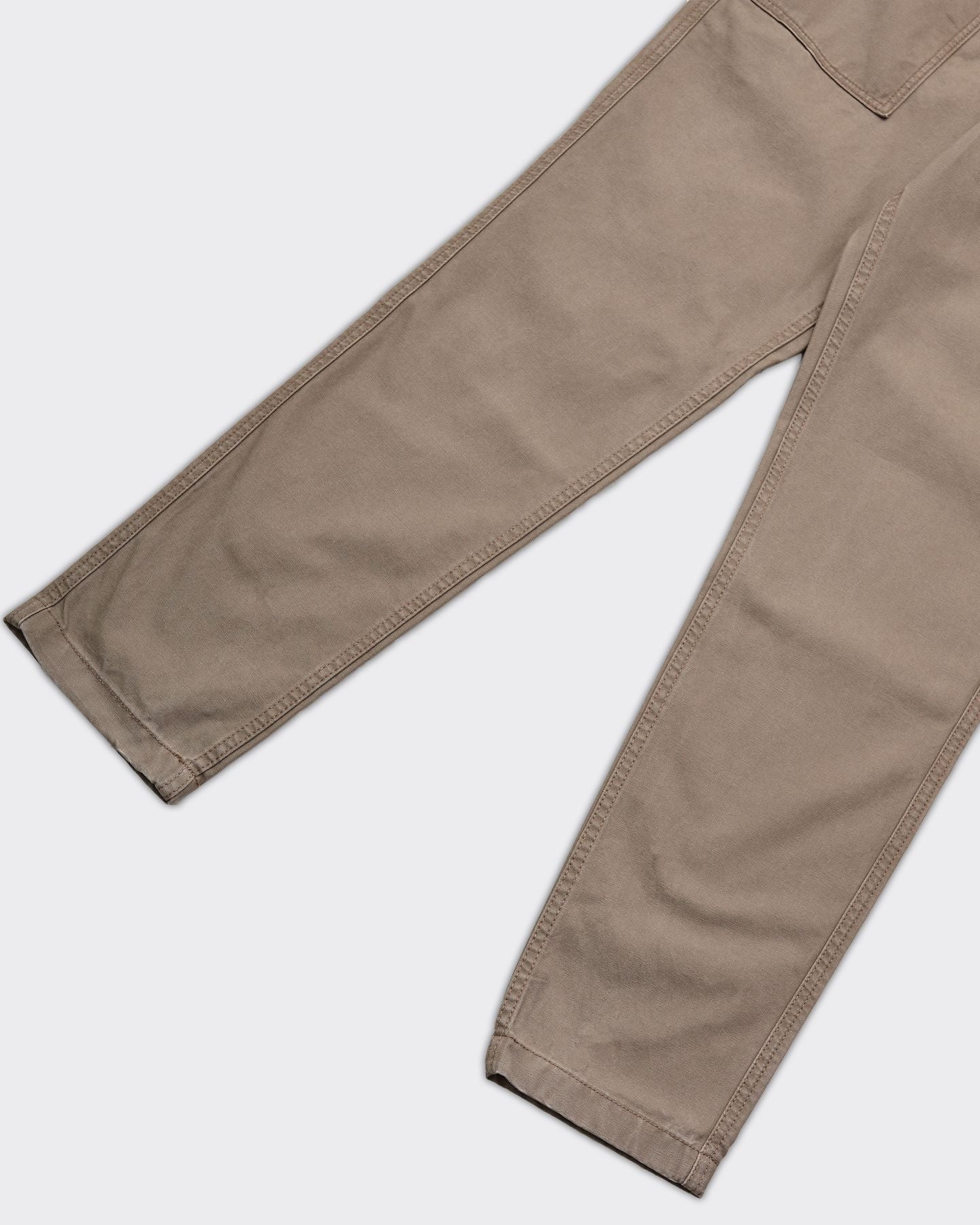 Washed Canvas Fatigue Trousers Brown