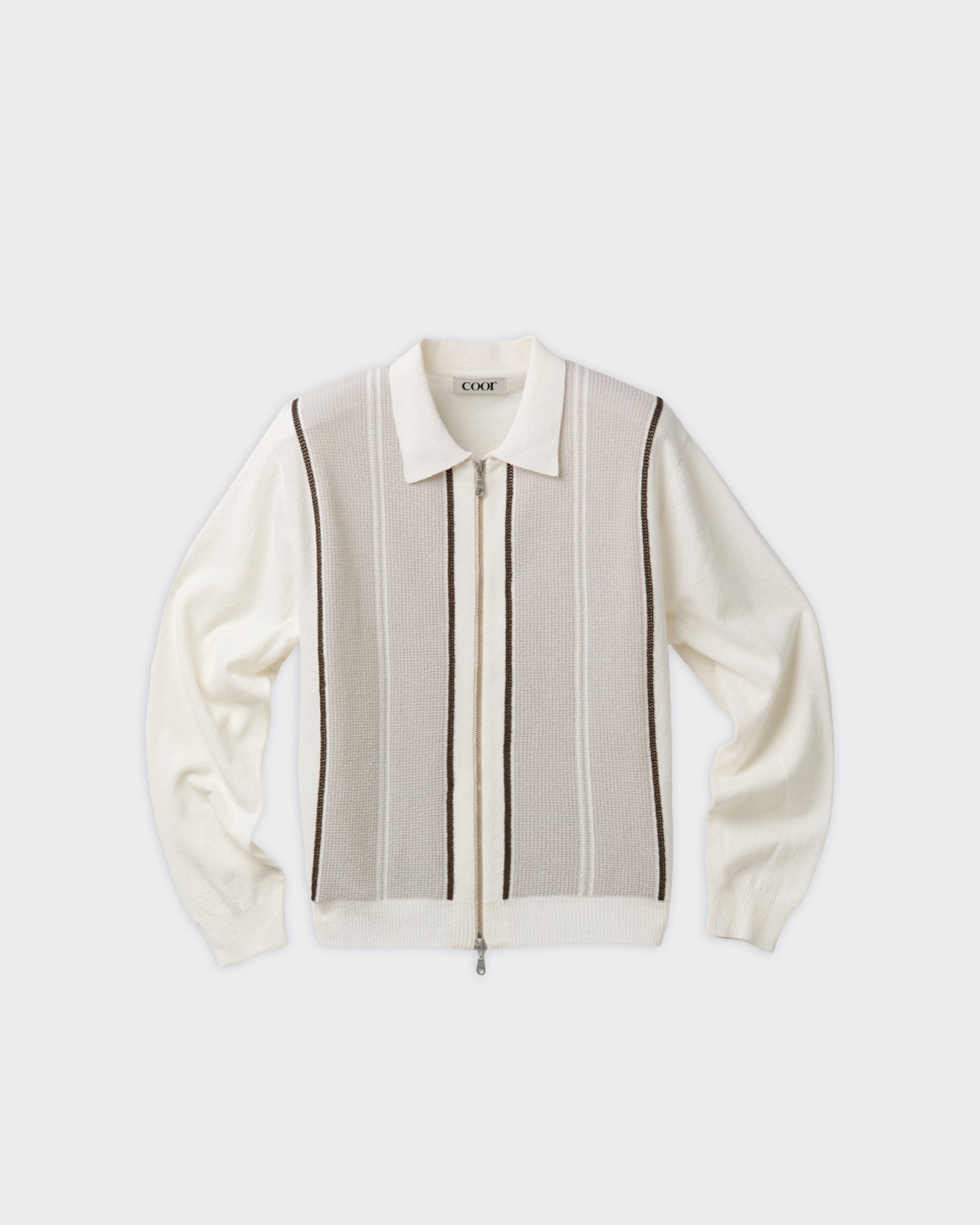 Maglione San Remo Collar Zip-Up Ivory