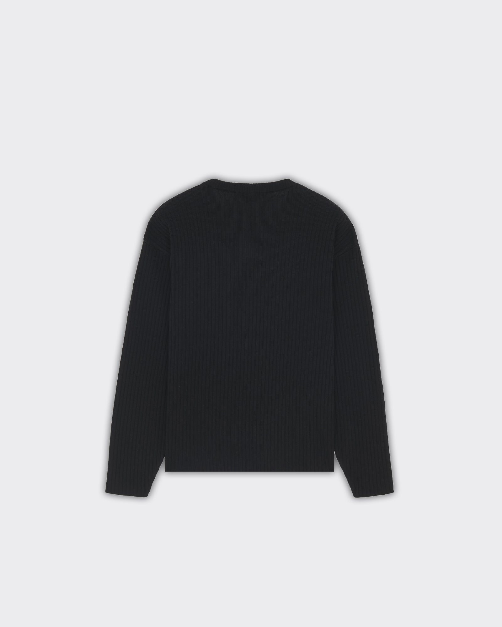 Knitwear Label Ribbed Nero