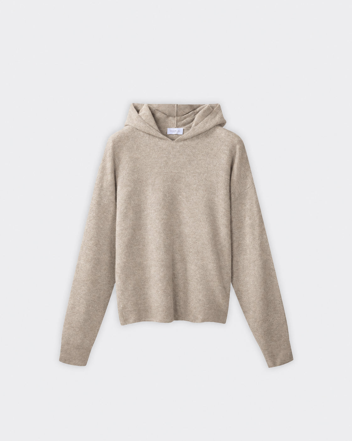 Felpa Con Cappuccio Knit Beige