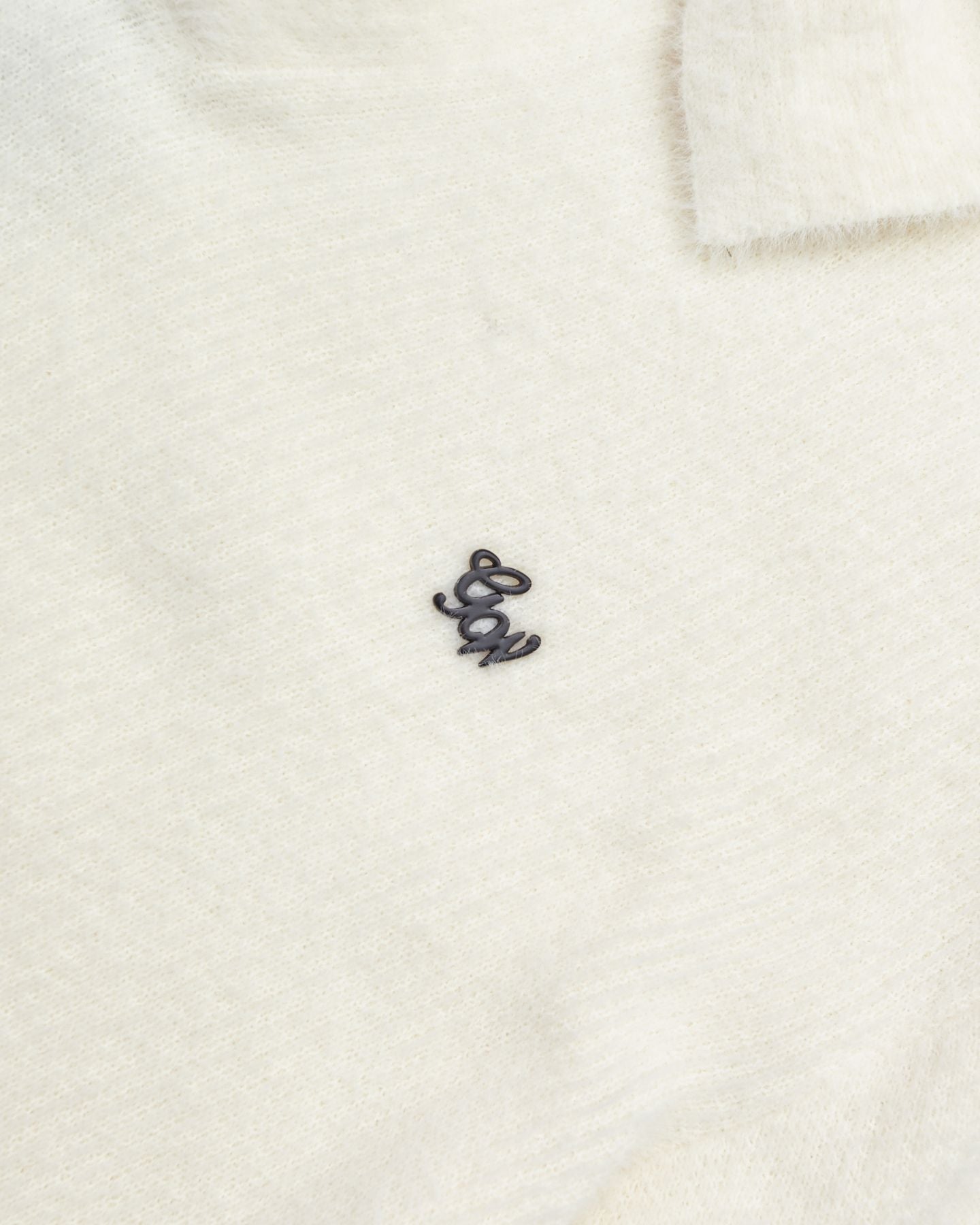 Knitted Heavy Cream Polo Shirt