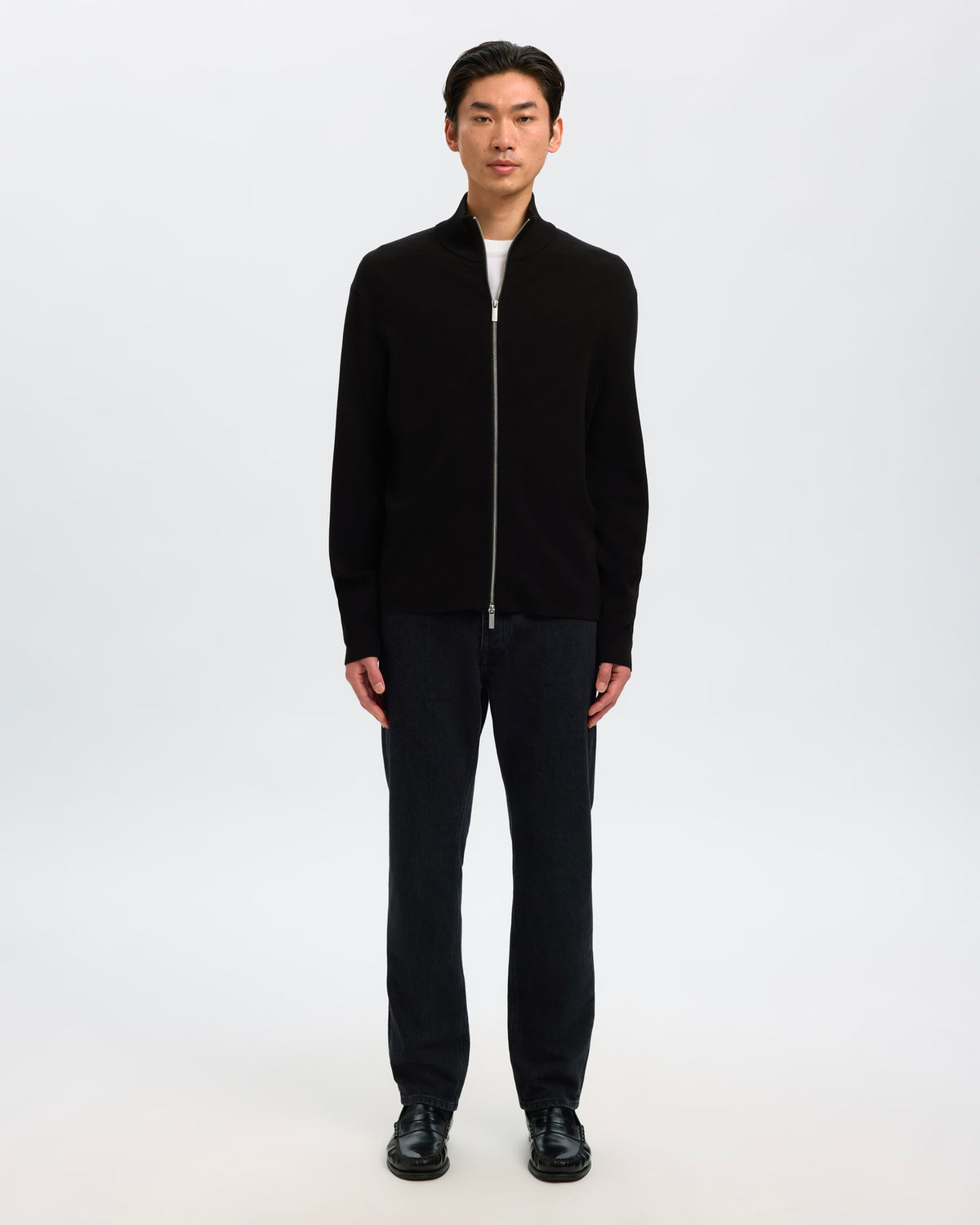 Cardigan Teller Full Zip Nero