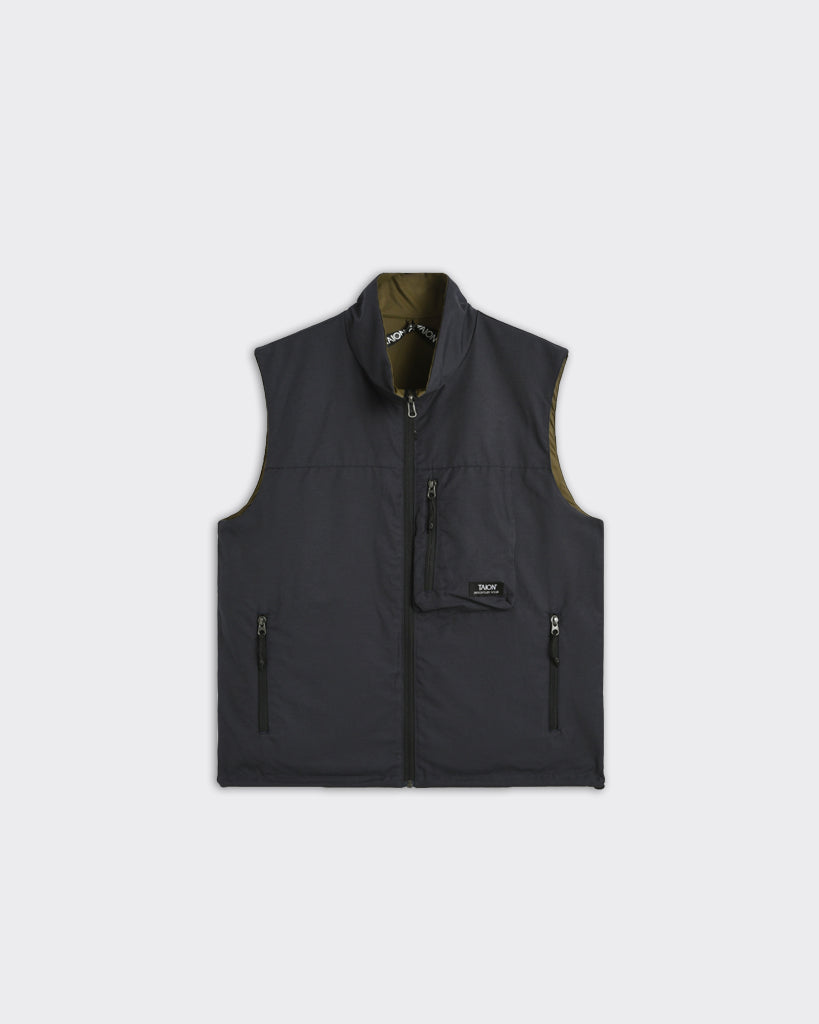 Vest W-Zip Mountain Reversible Dark Olive/Navy