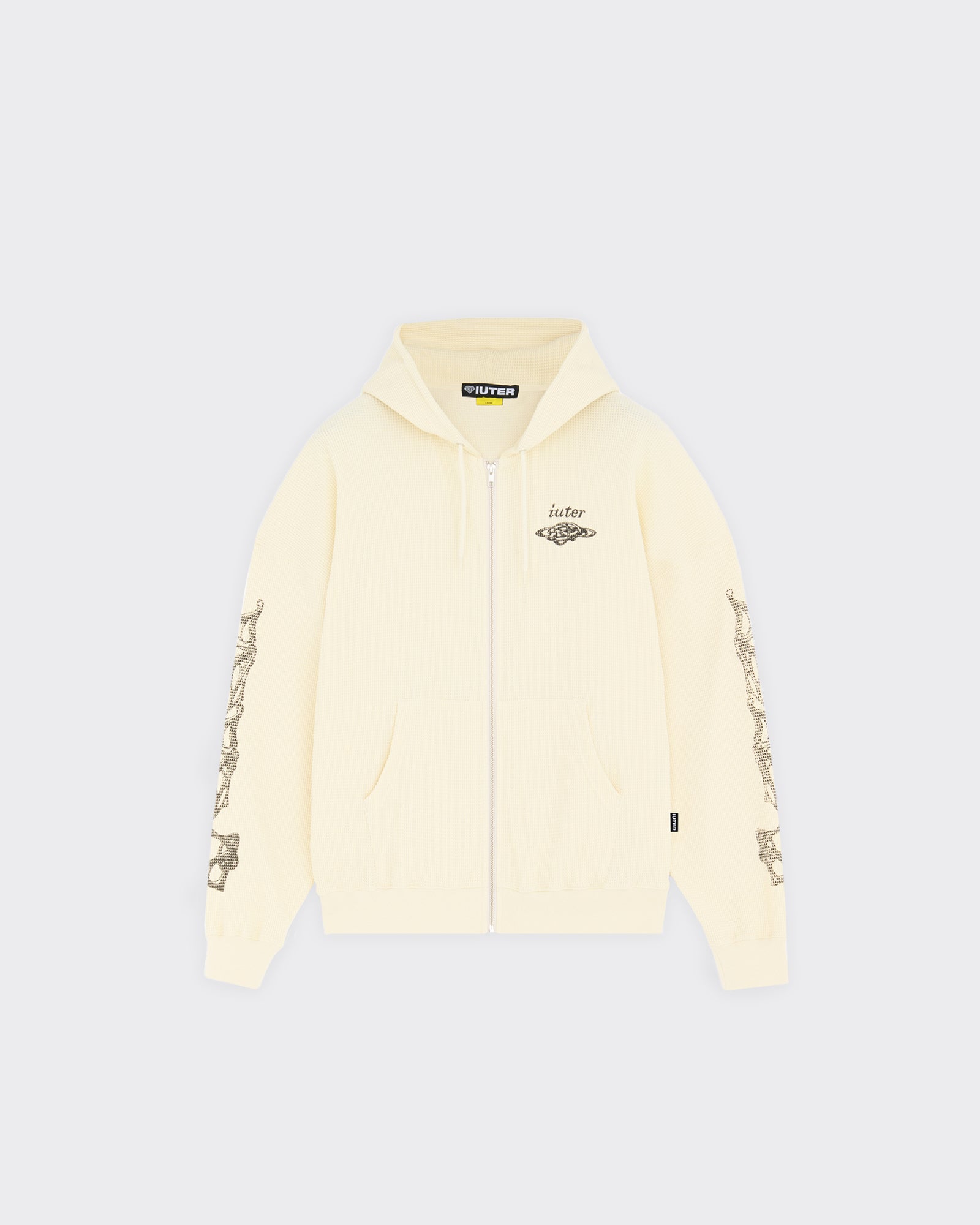 Felpa Zip Bijoux Waffle Avorio