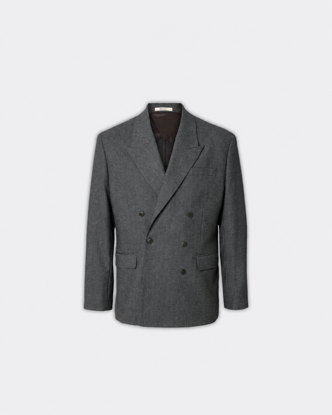 Blazer Relaxed Brooks Wool Blend Dark Grey Herringbone